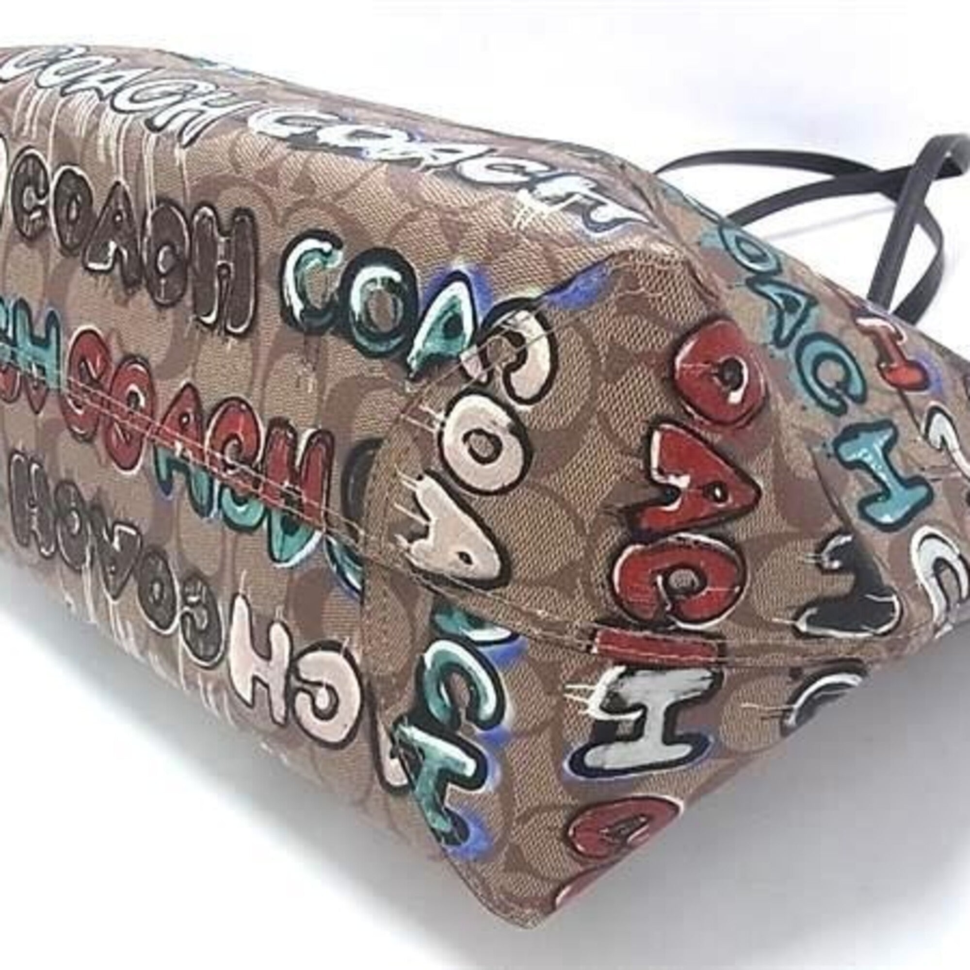 Coach Brown Multi-Color Pvc Leather Tote Bag (Pre-Owned)