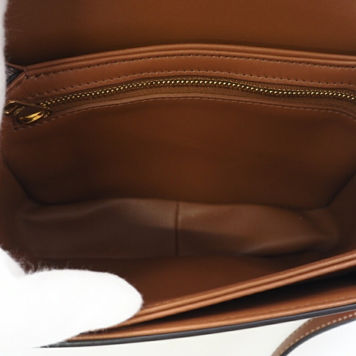 Celine Brown White Canvas Shoulder Bag (Pre-Owned)
