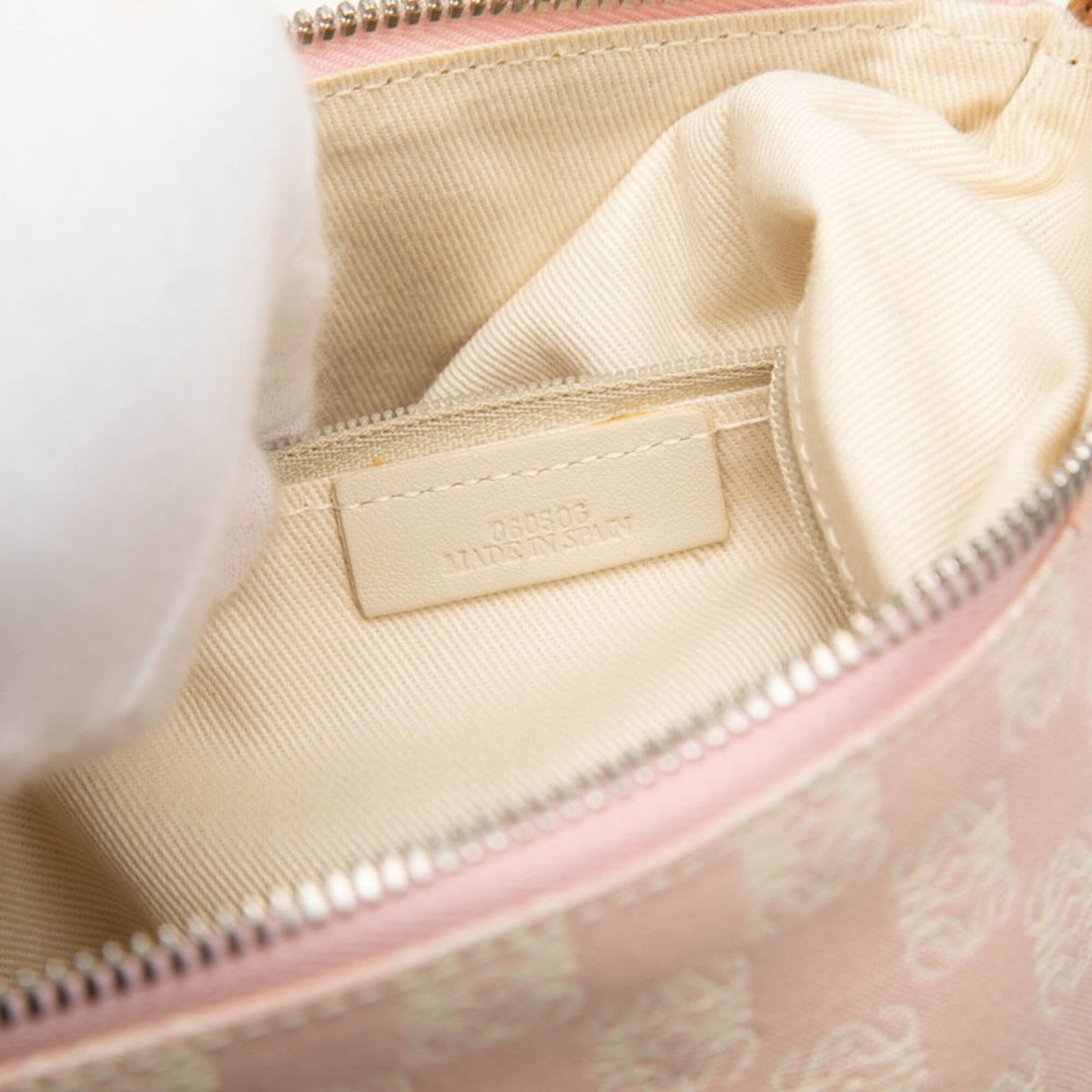 Loewe Brown Pink Canvas Leather Shoulder Bag (Pre-Owned)