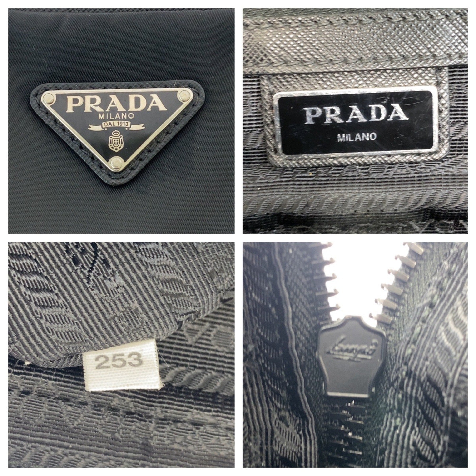 Prada Black Nylon Leather Briefcase (Pre-Owned)