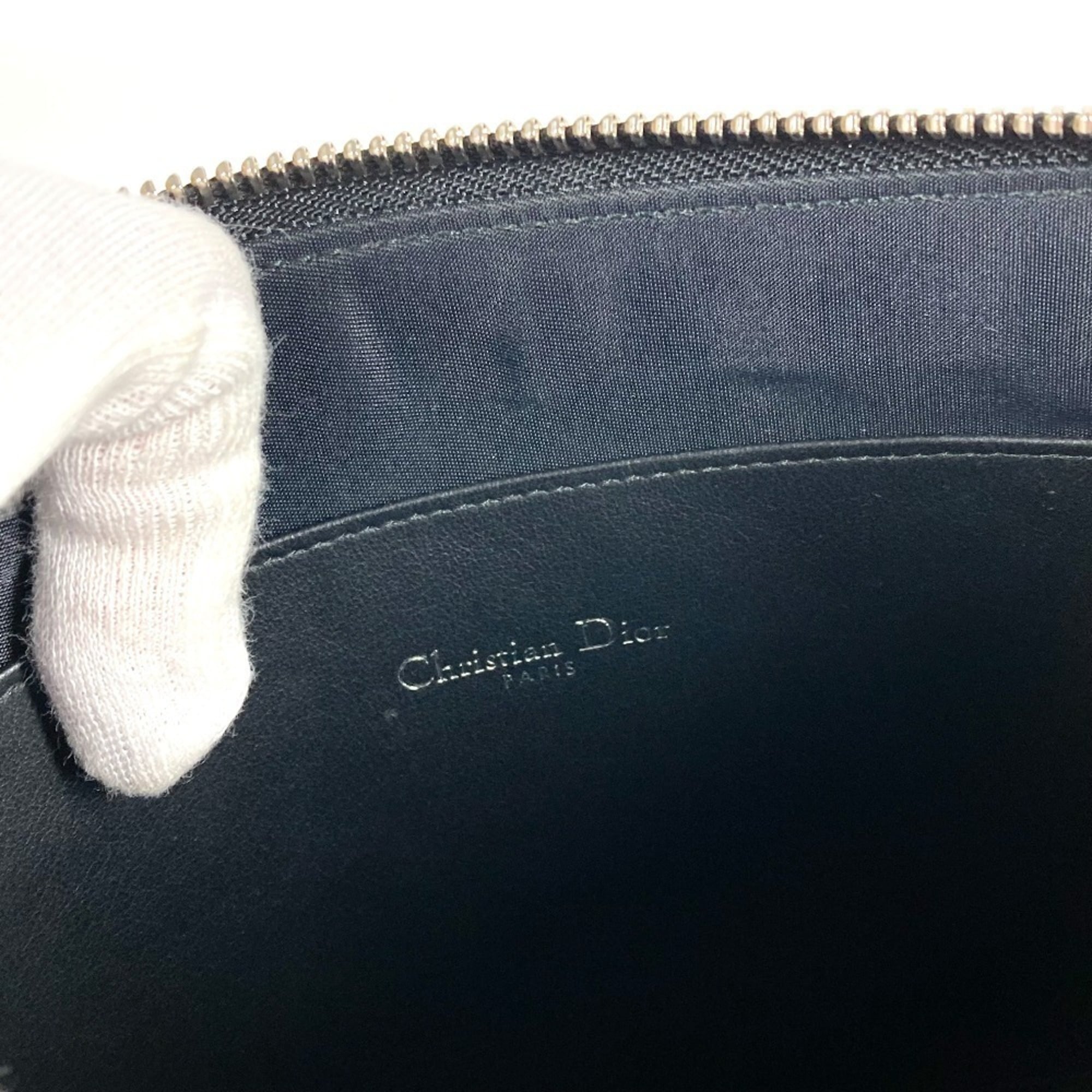 Christian Dior Black Leather Clutch Bag Pouch (Pre-Owned)