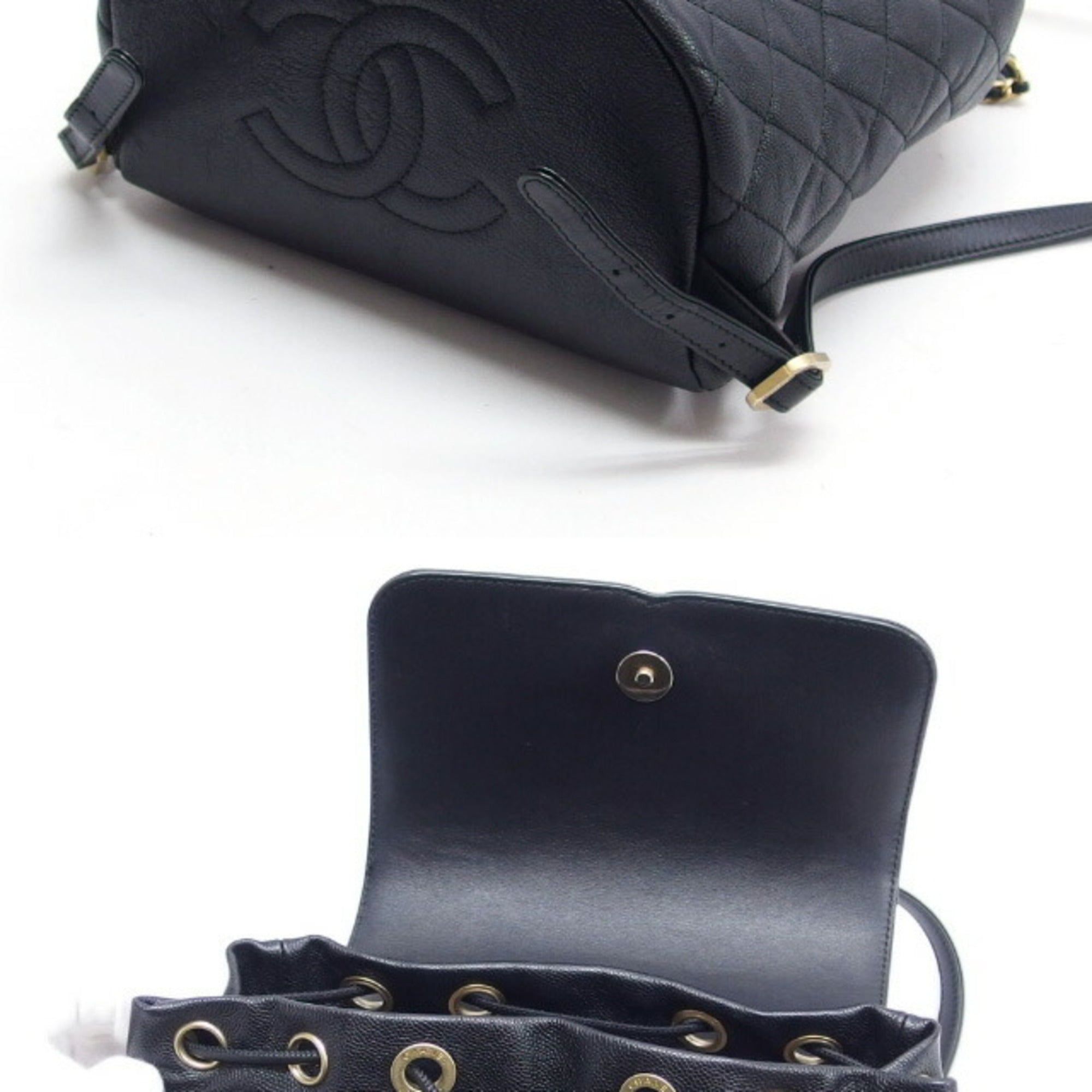 Chanel Black Grained Calfskin Backpack (Pre-Owned)