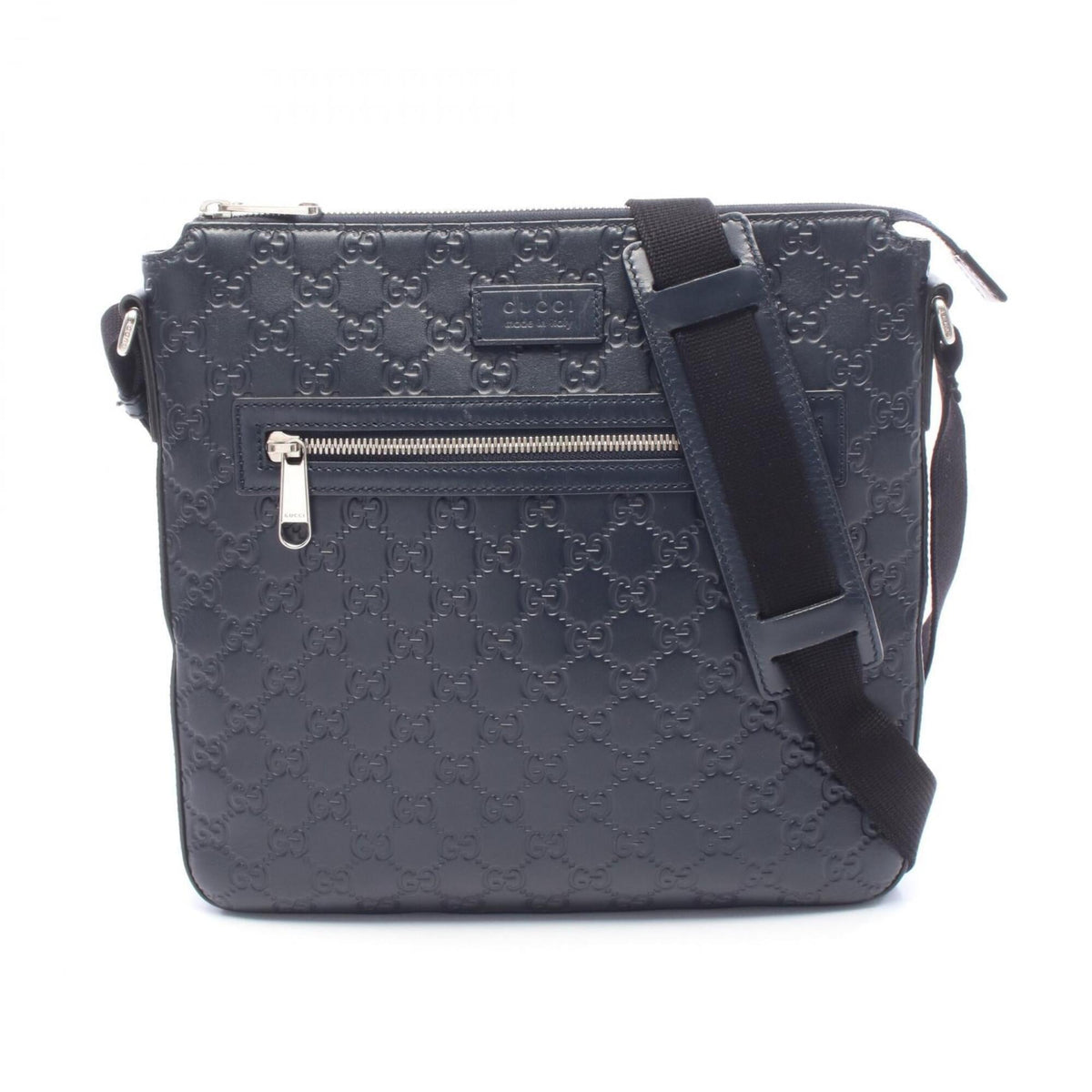 Gucci Navy Leather Handbag Shoulder Bag (Pre-Owned)
