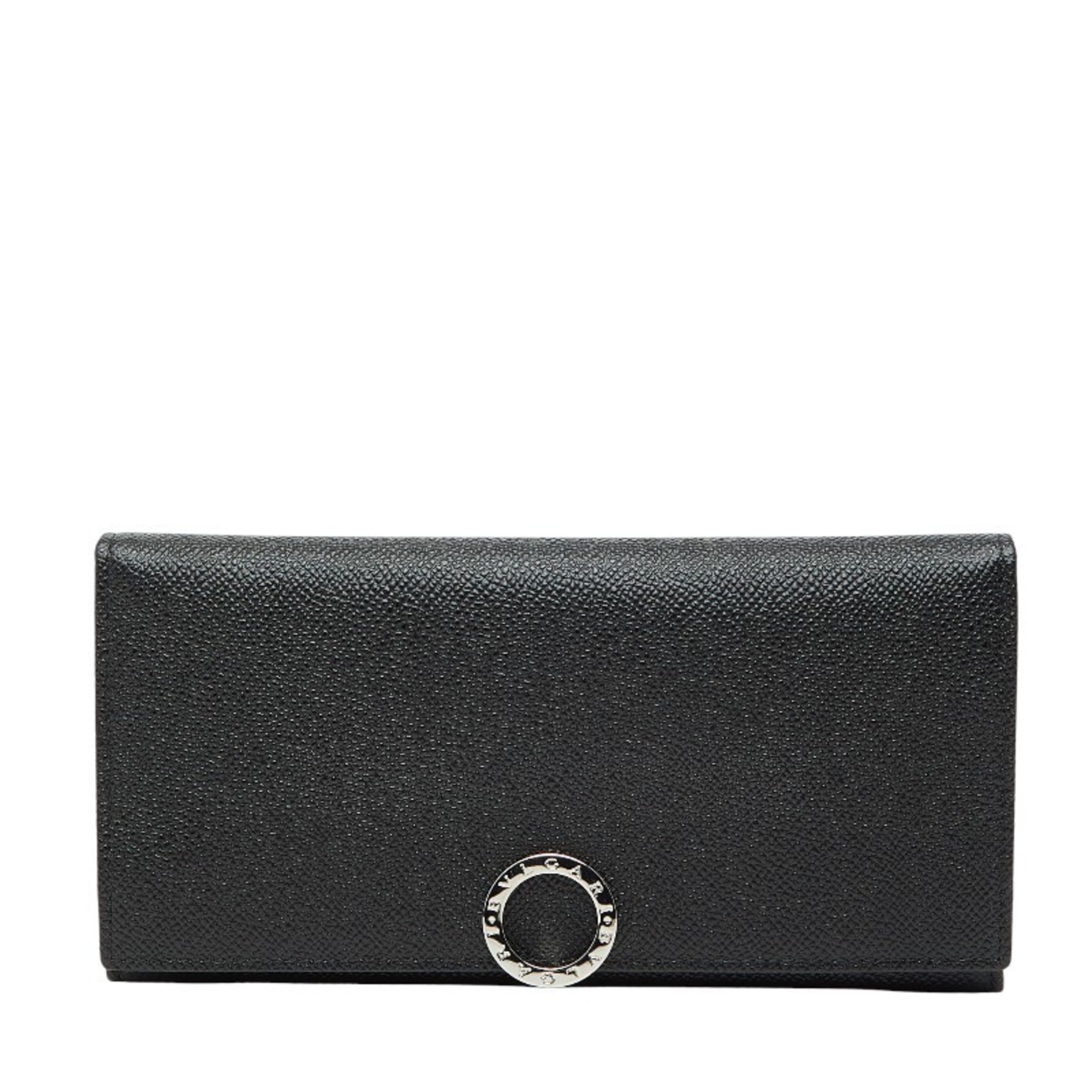 Bvlgari Black Leather Long Wallet (Bi-Fold) (Pre-Owned)