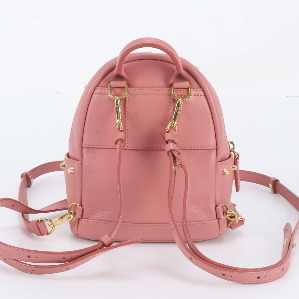 Mcm Pink Leather Shoulder Bag (Pre-Owned)
