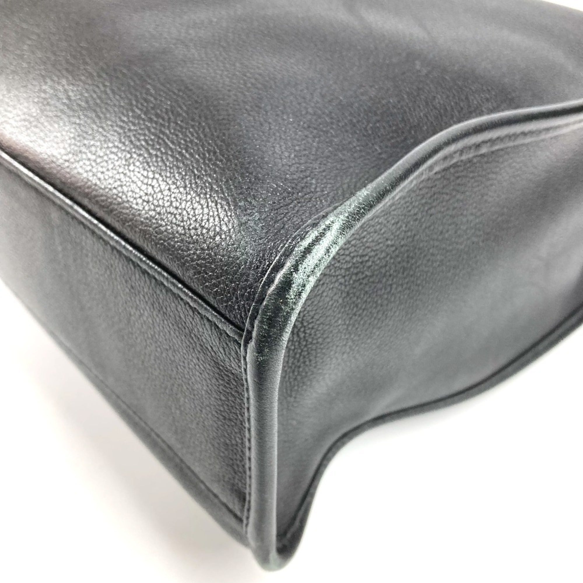 Hermes Black Leather Handbag Tote Bag (Pre-Owned)