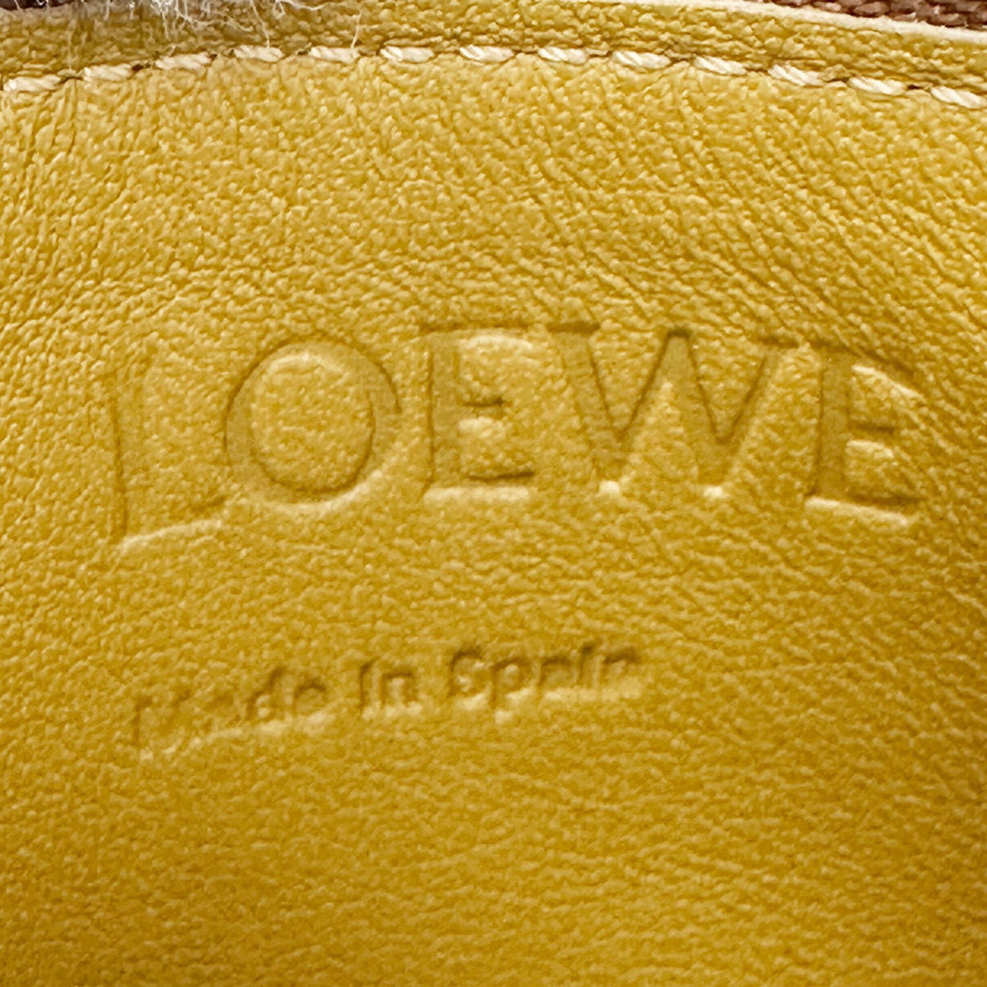 Loewe Brown Yellow Coin Purse/Coin Case (Pre-Owned)
