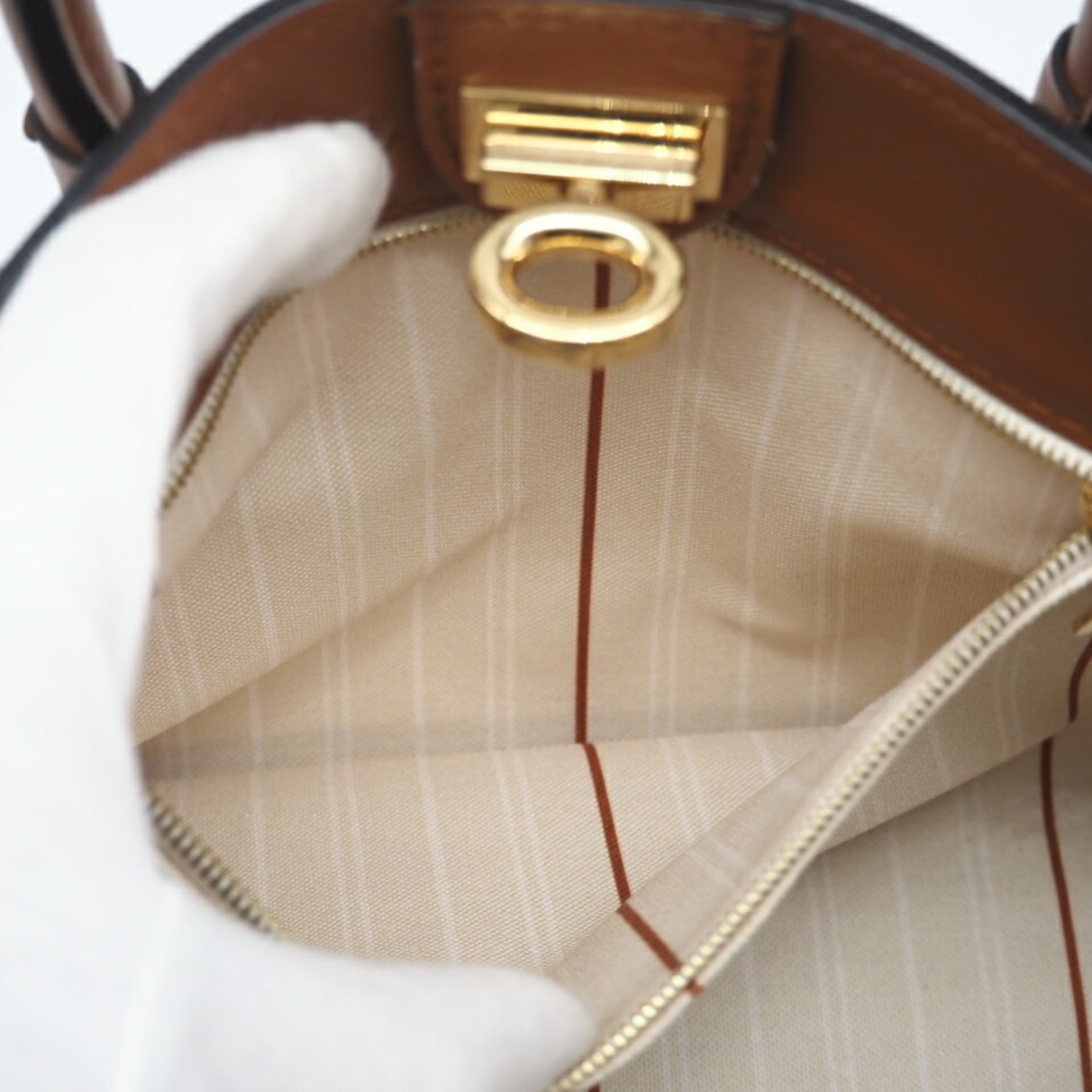 Louis Vuitton Beige Brown Canvas Leather Shoulder Bag (Pre-Owned)