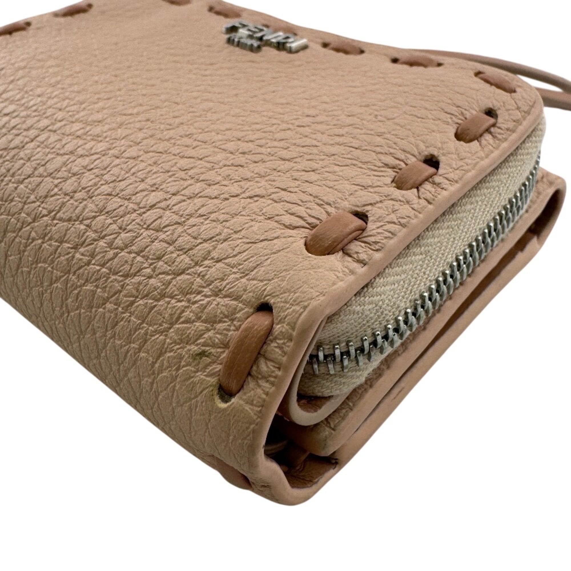 Fendi Pink Leather Wallet (Tri-Fold) (Pre-Owned)