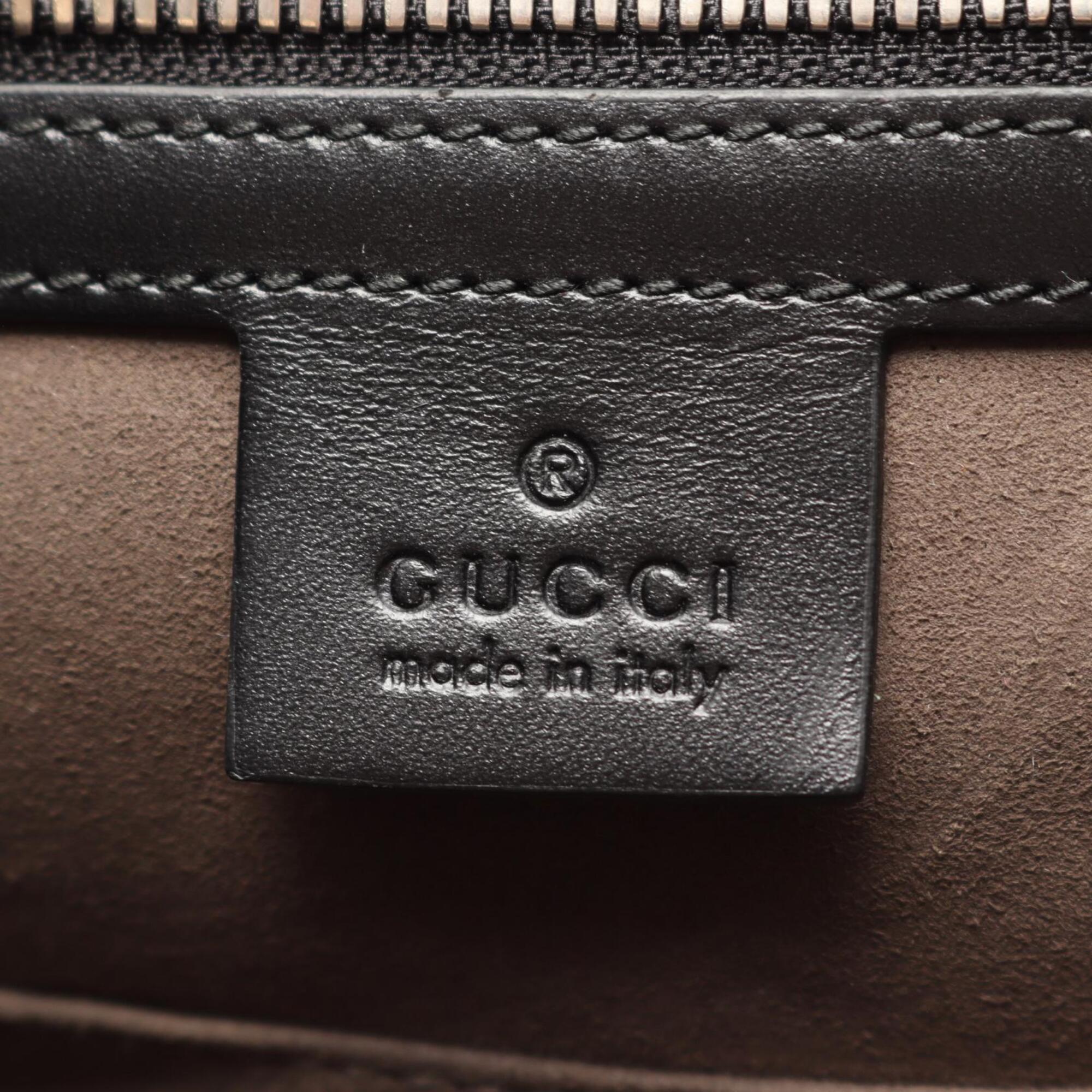 Gucci Black Leather Briefcase Handbag (Pre-Owned)