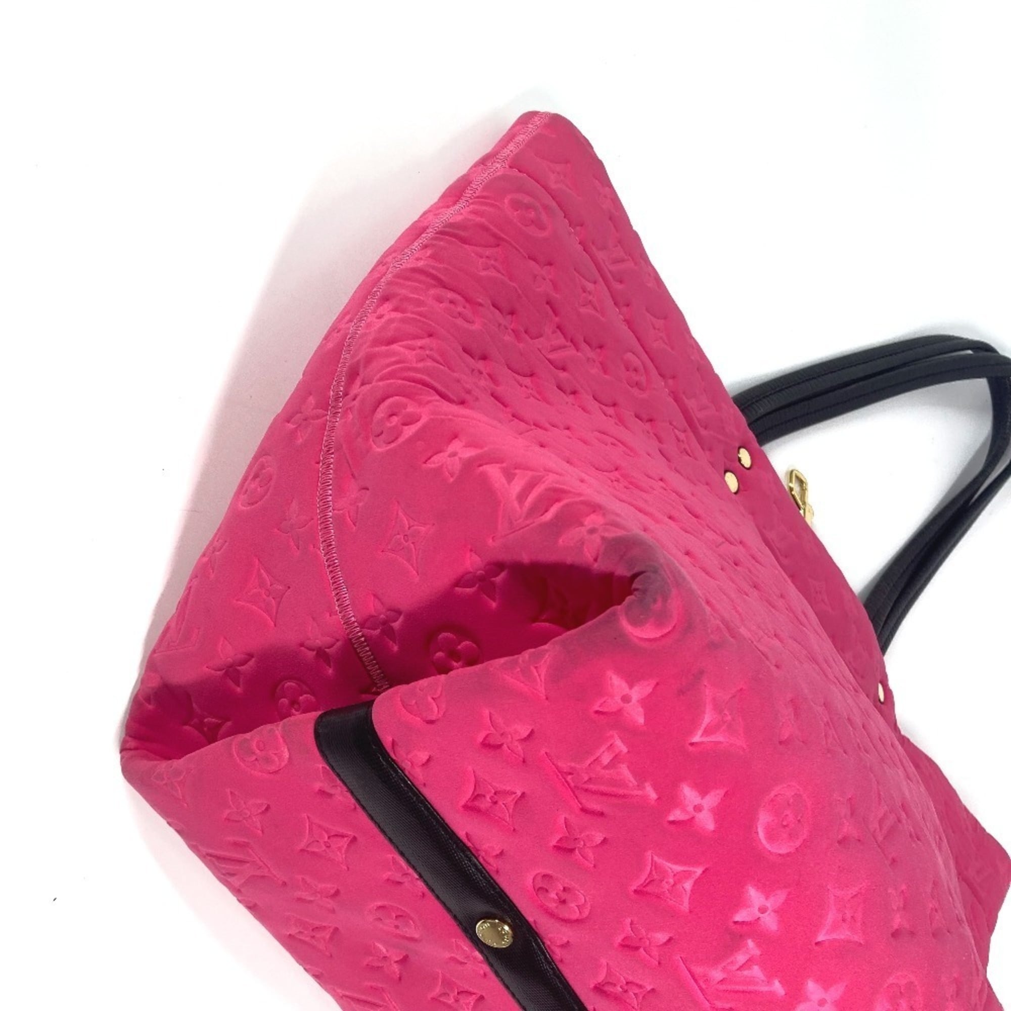 Louis Vuitton Black Pink Microfiber Shoulder Bag Tote Bag (Pre-Owned)