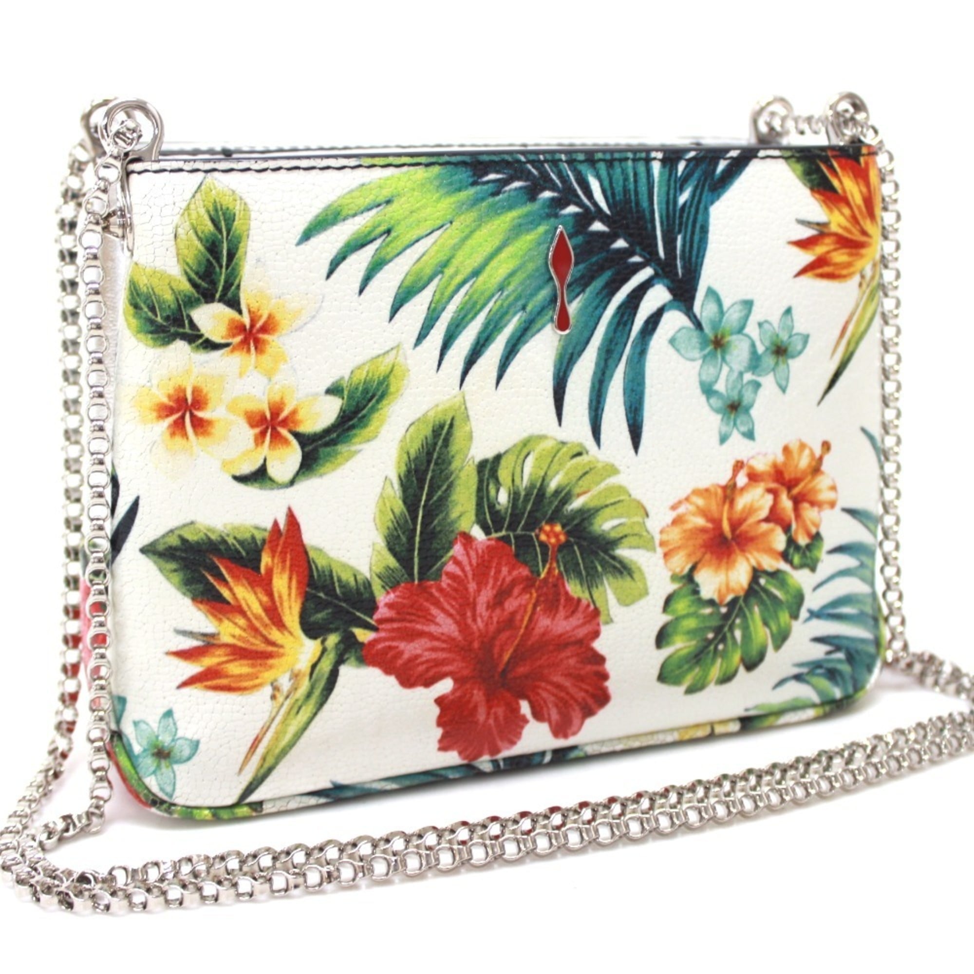Christian Louboutin Multi-Color White Patent Leather Shoulder Bag (Pre-Owned)
