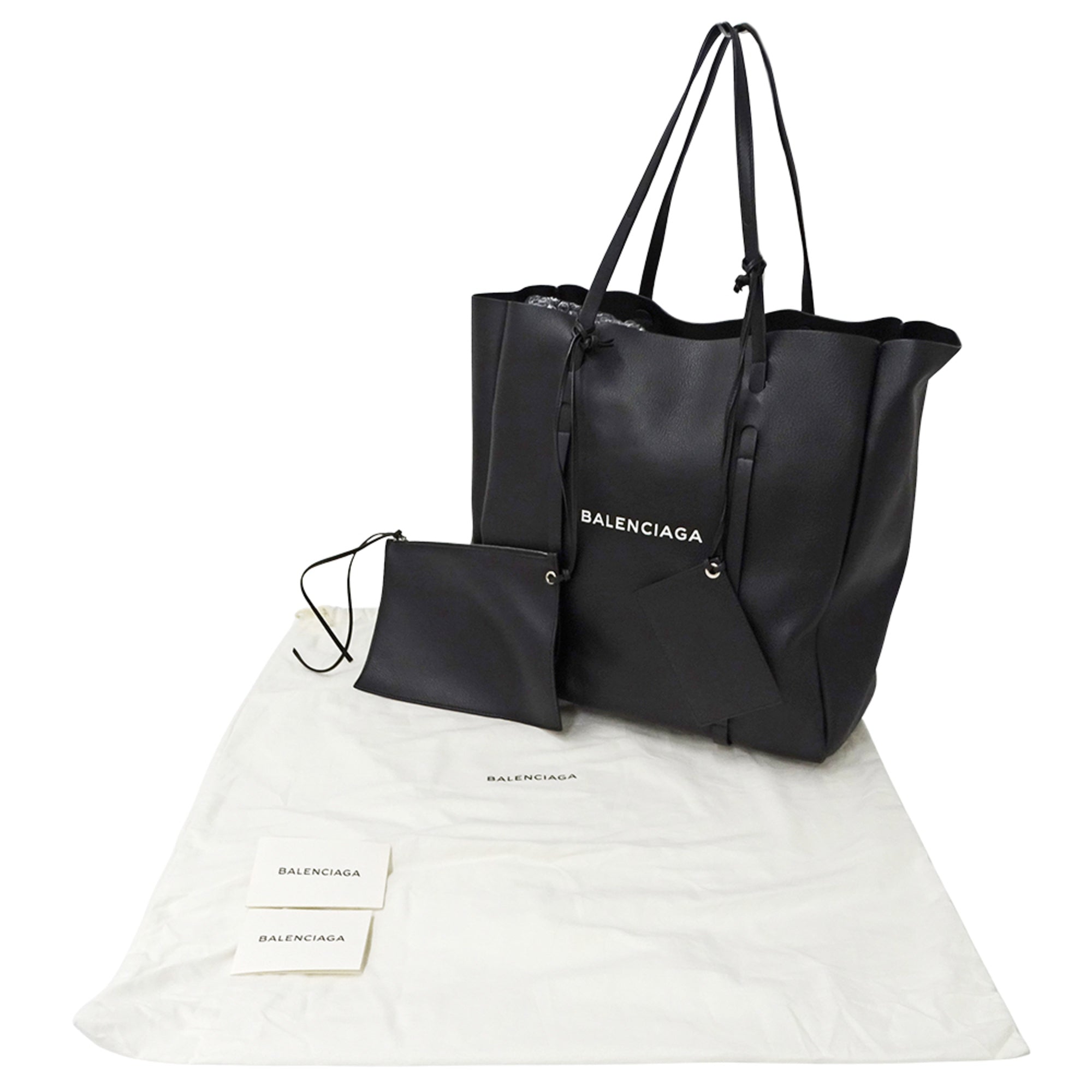 Balenciaga Black Leather Handbag Tote Bag (Pre-Owned)