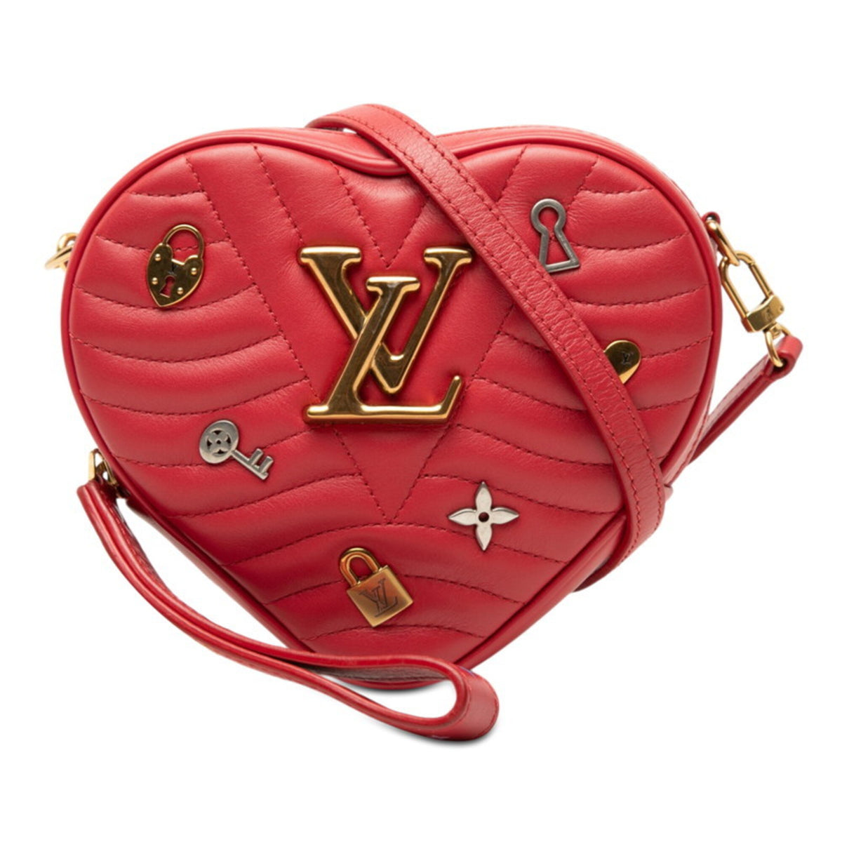 Louis Vuitton Red Color Leather Shoulder Bag (Pre-Owned)