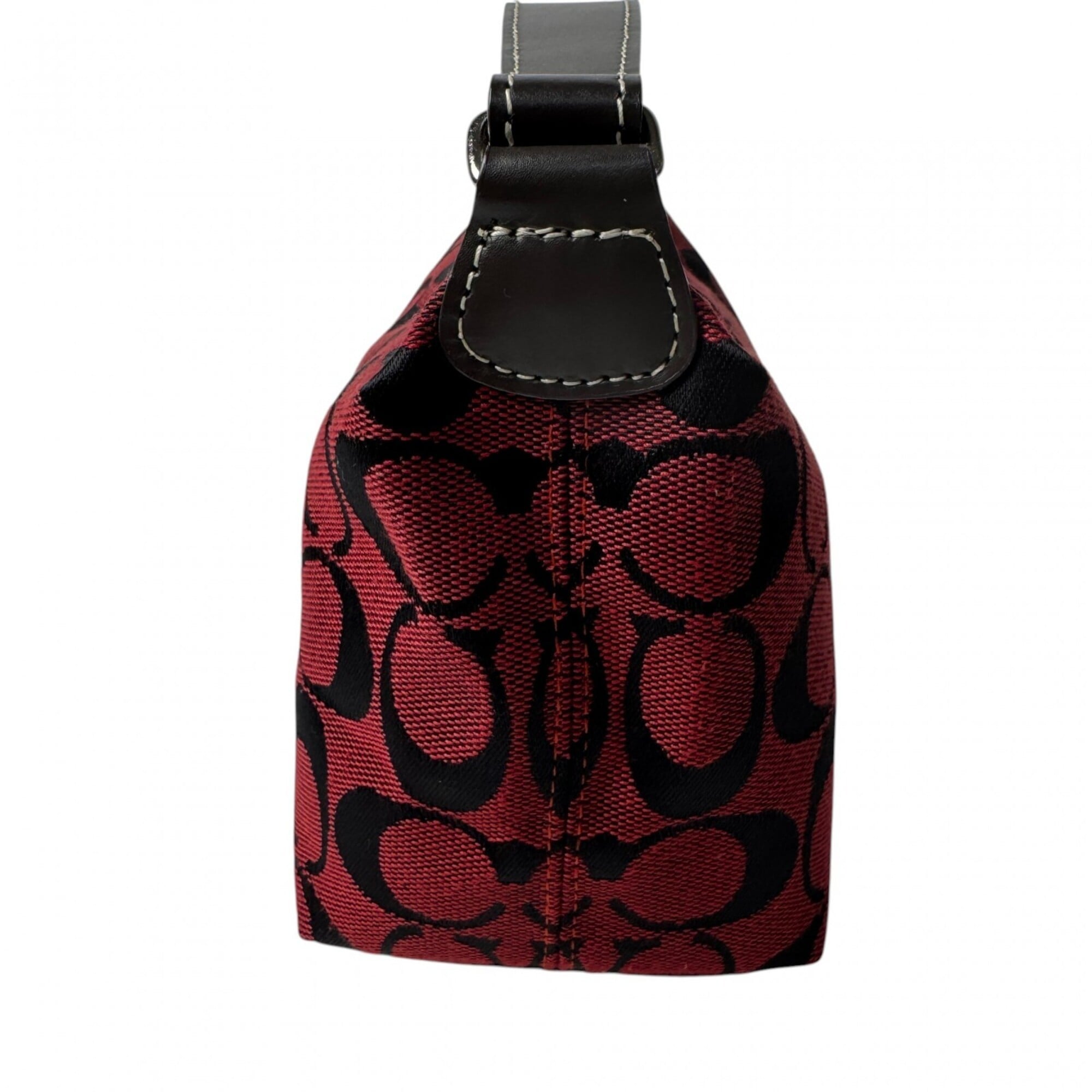 Coach Red Color Canvas Handbag Pouch (Pre-Owned)