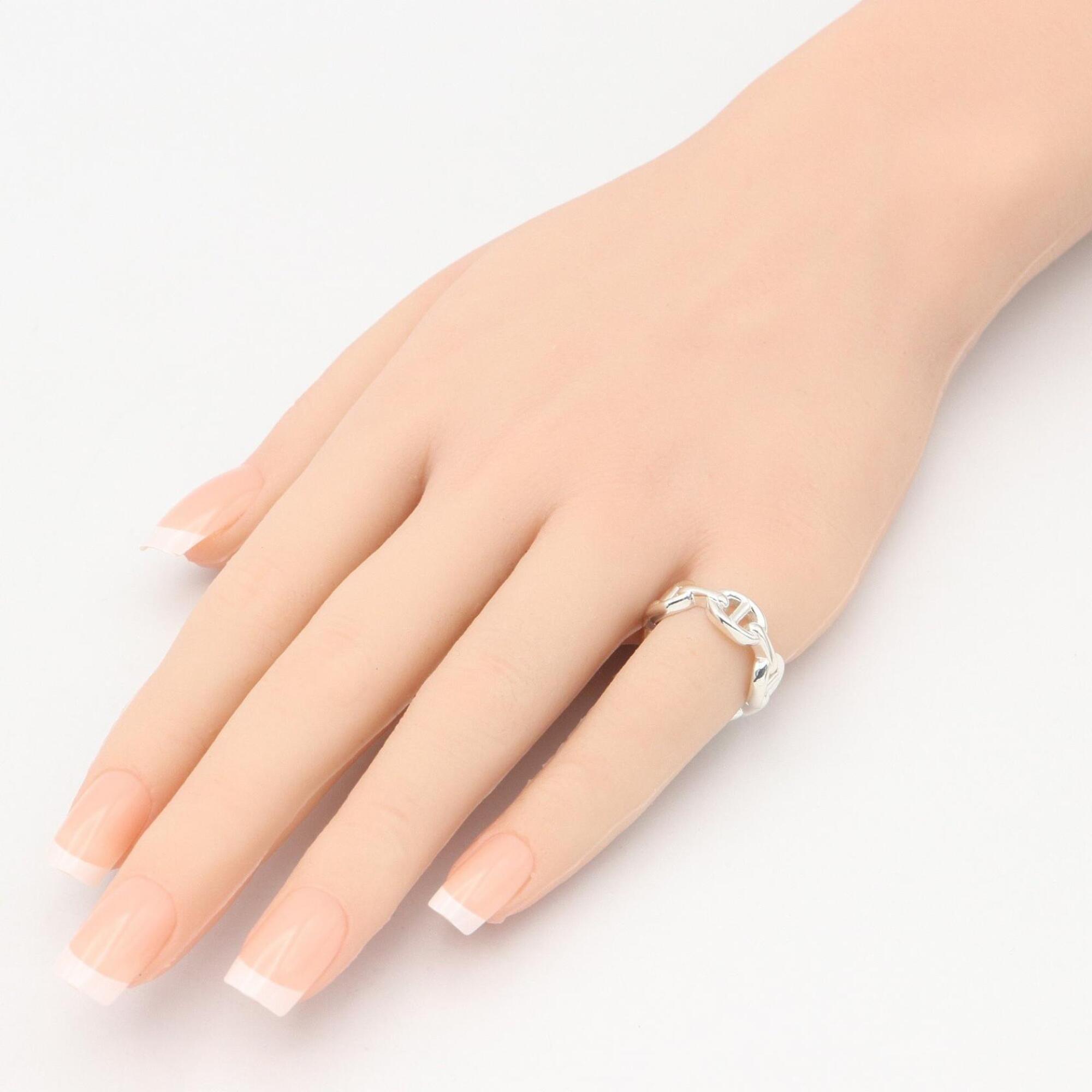 Hermes Silver Silver 925 Band Ring (Pre-Owned)