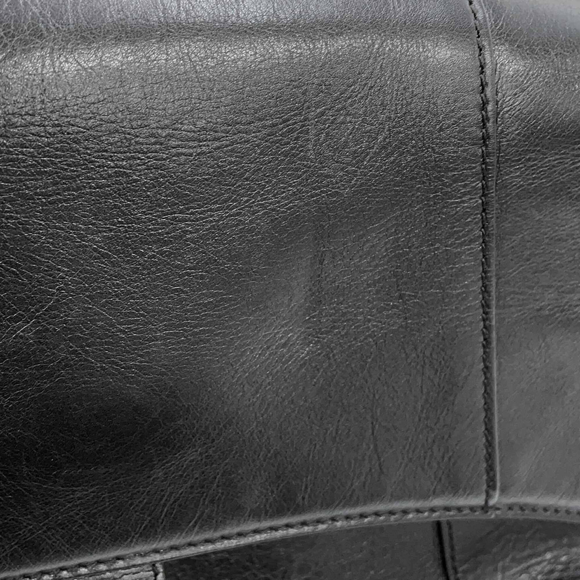 Balenciaga Black Leather Handbag Shoulder Bag (Pre-Owned)