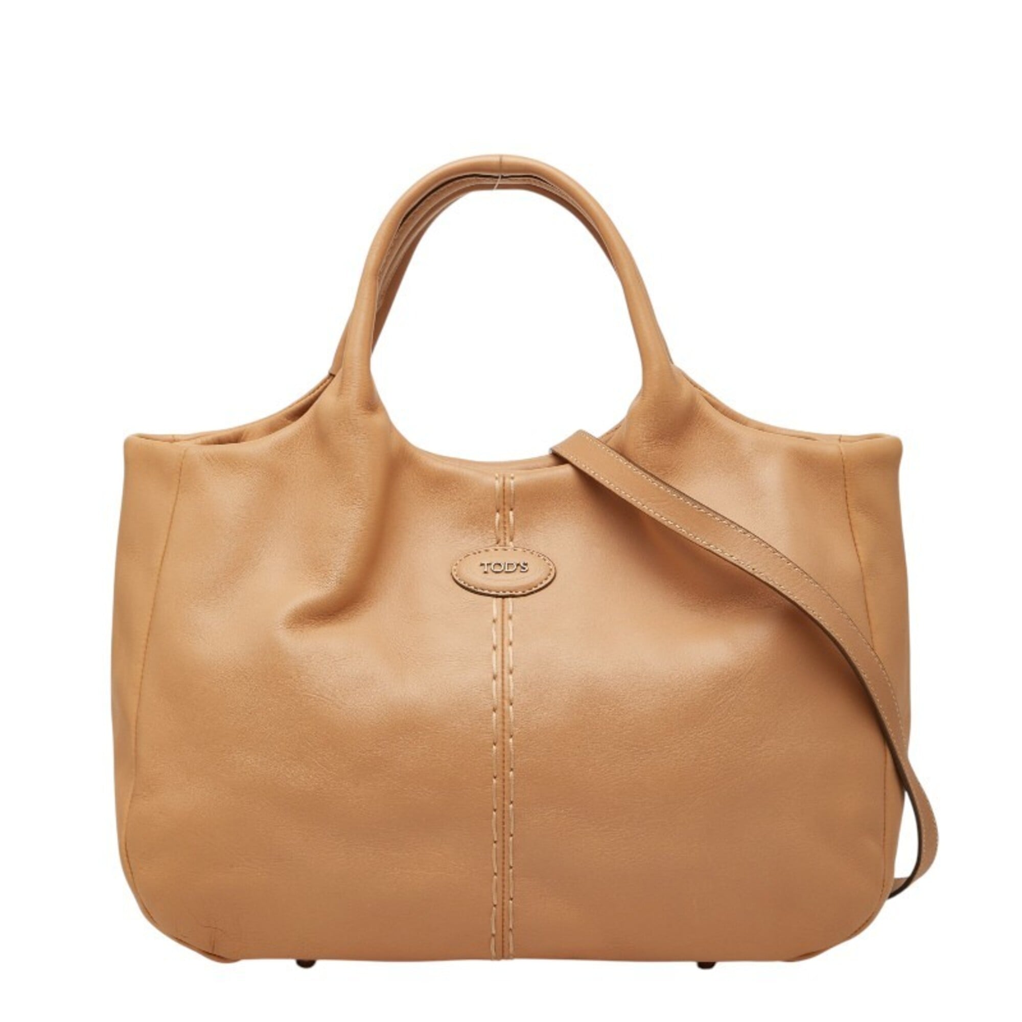 Tod's Beige Leather Handbag Shoulder Bag (Pre-Owned)