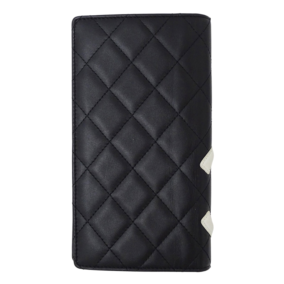 Chanel Cambon Black Leather Long Wallet (Bi-Fold) (Pre-Owned)
