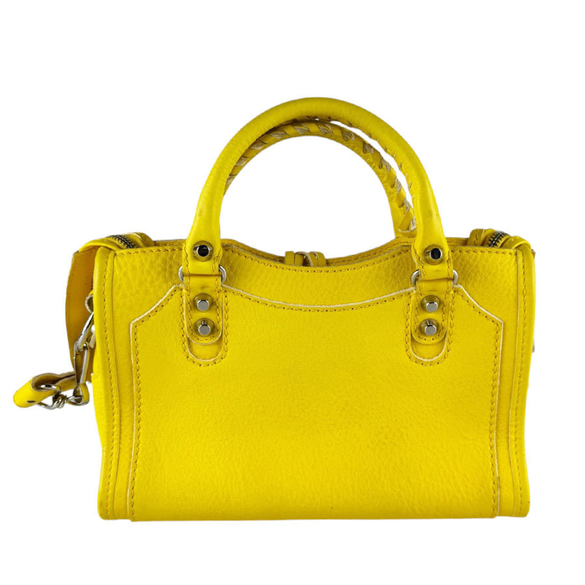 Balenciaga Yellow Leather Handbag Shoulder Bag (Pre-Owned)