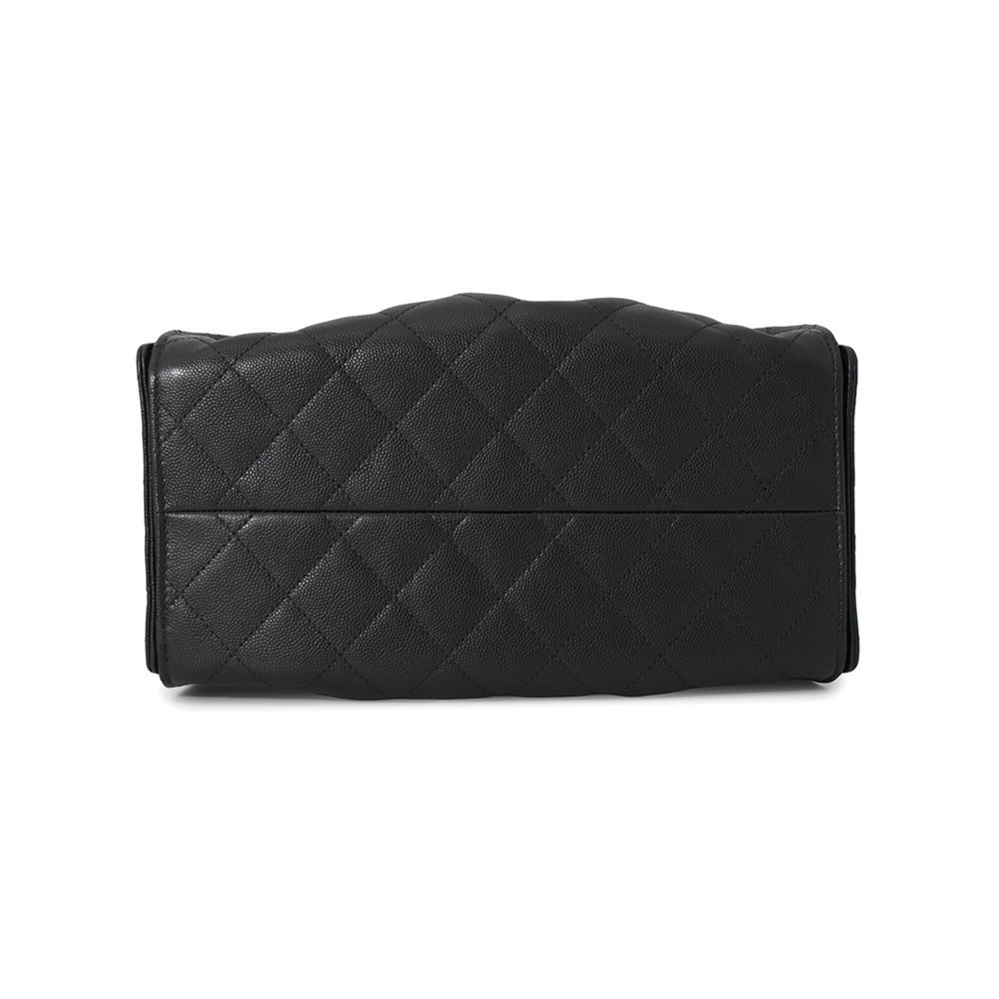 Chanel Black Grained Calfskin Handbag Shoulder Bag (Pre-Owned)