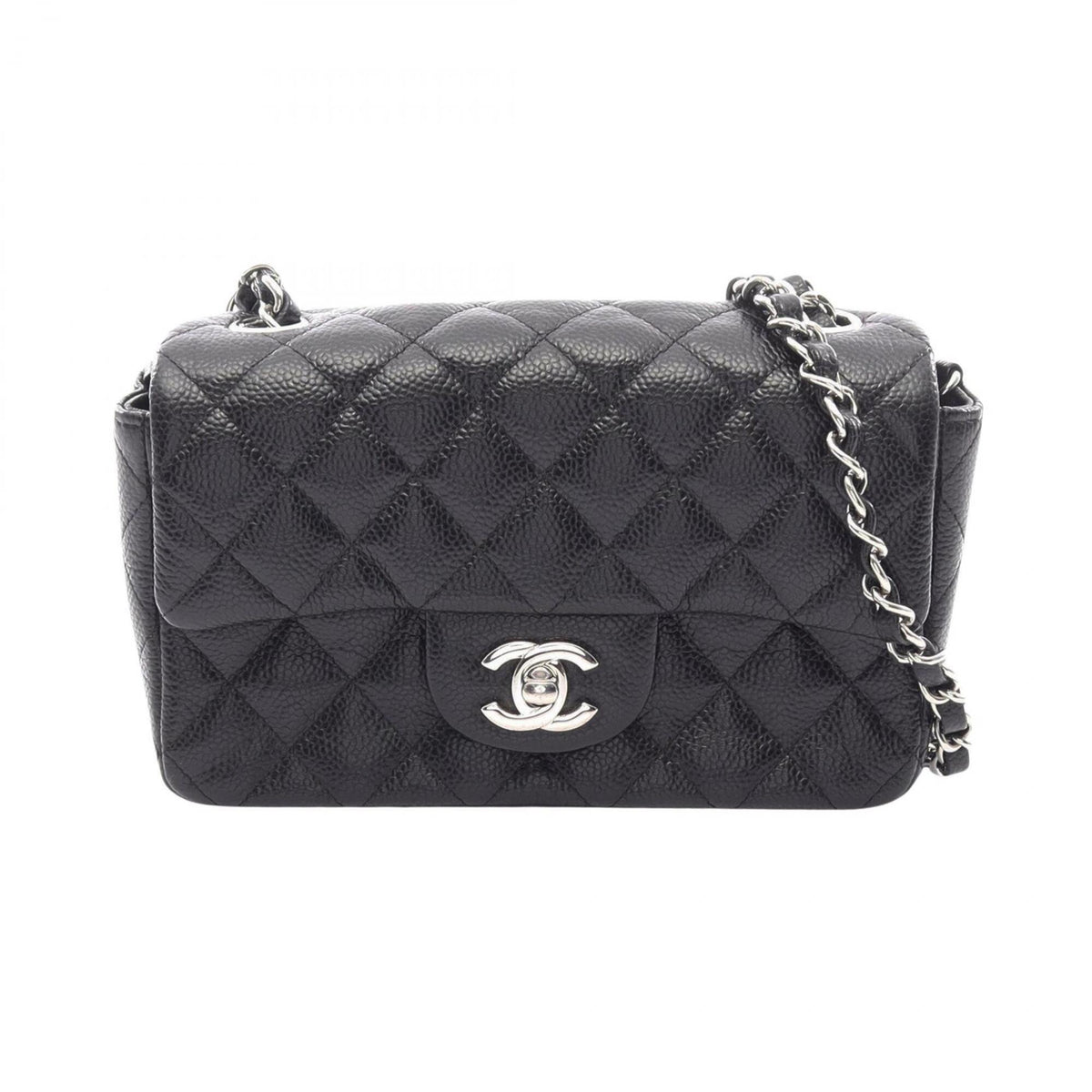 Chanel Black Grained Calfskin Handbag Shoulder Bag (Pre-Owned)
