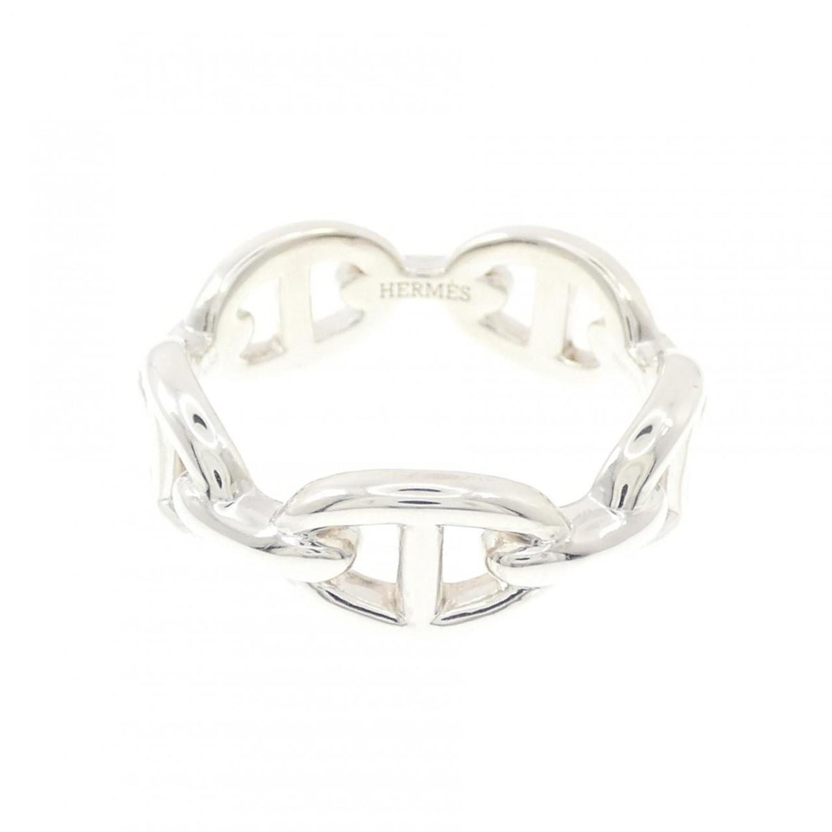 Hermes Silver 925 Band Ring (Pre-Owned)