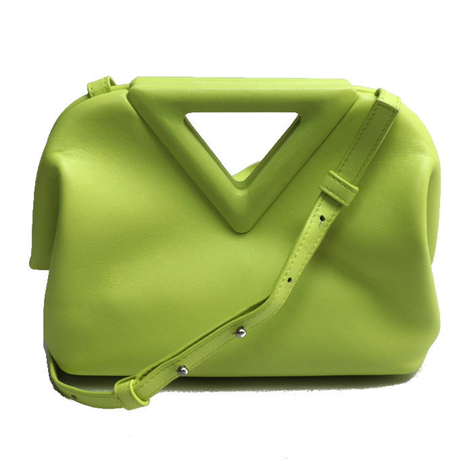 Bottega Veneta Green Yellow Leather Shoulder Bag (Pre-Owned)