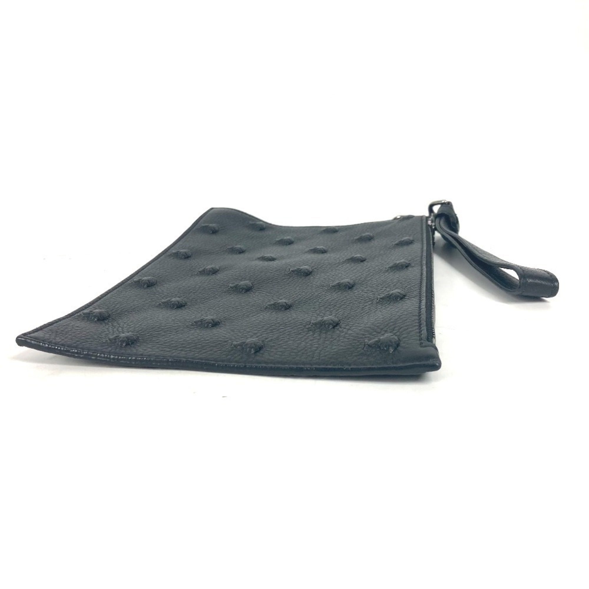 Versace Black Leather Clutch Bag Pouch (Pre-Owned)