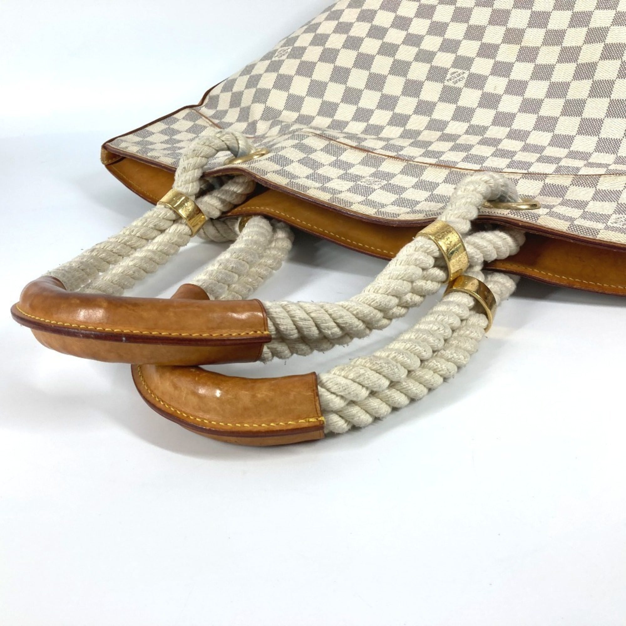 Louis Vuitton White Damier Azur Shoulder Bag Tote Bag (Pre-Owned)