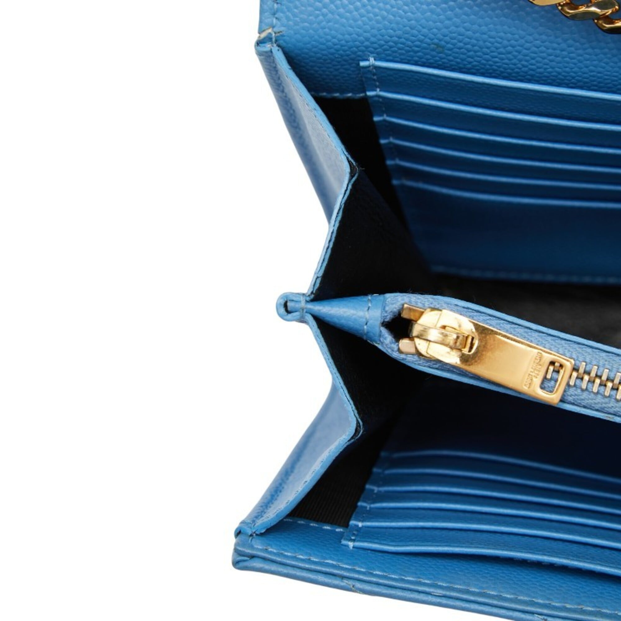 Saint Laurent Blue Gold Leather Shoulder Bag (Pre-Owned)