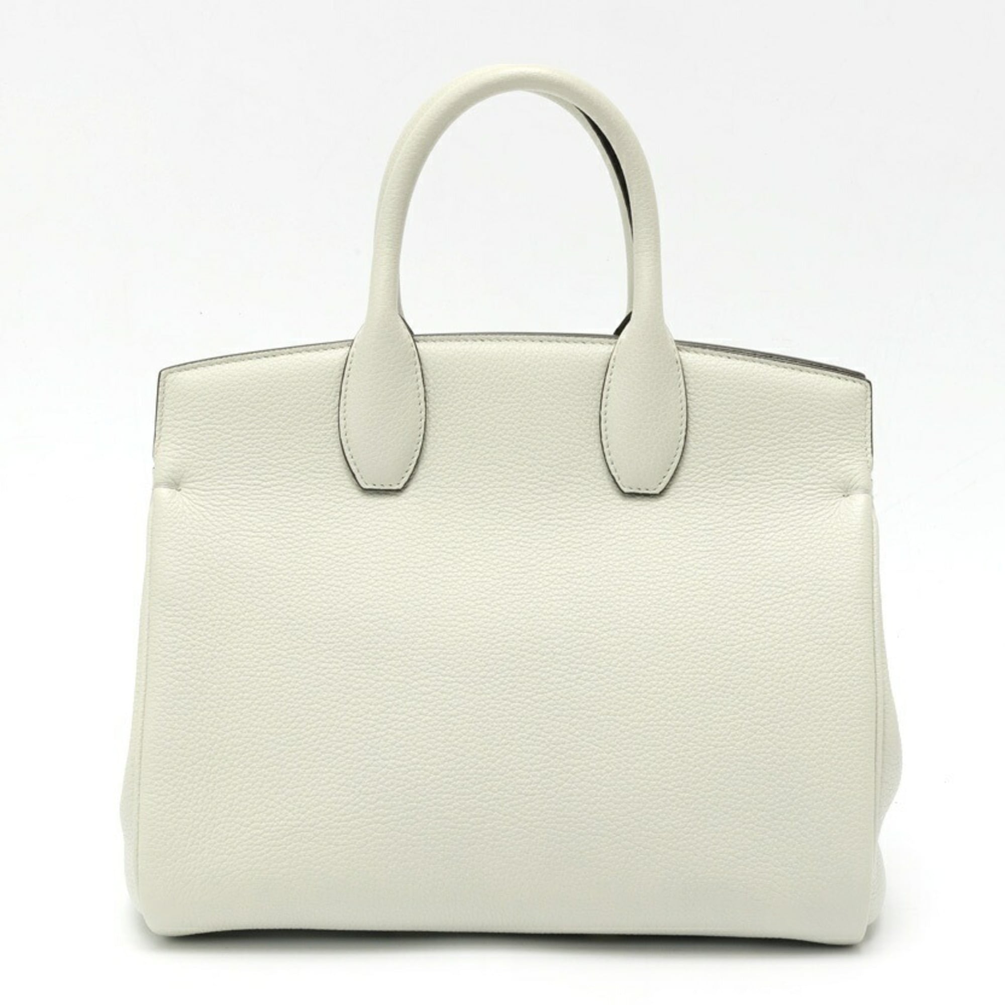 Salvatore Ferragamo Light Gray Leather Handbag (Pre-Owned)