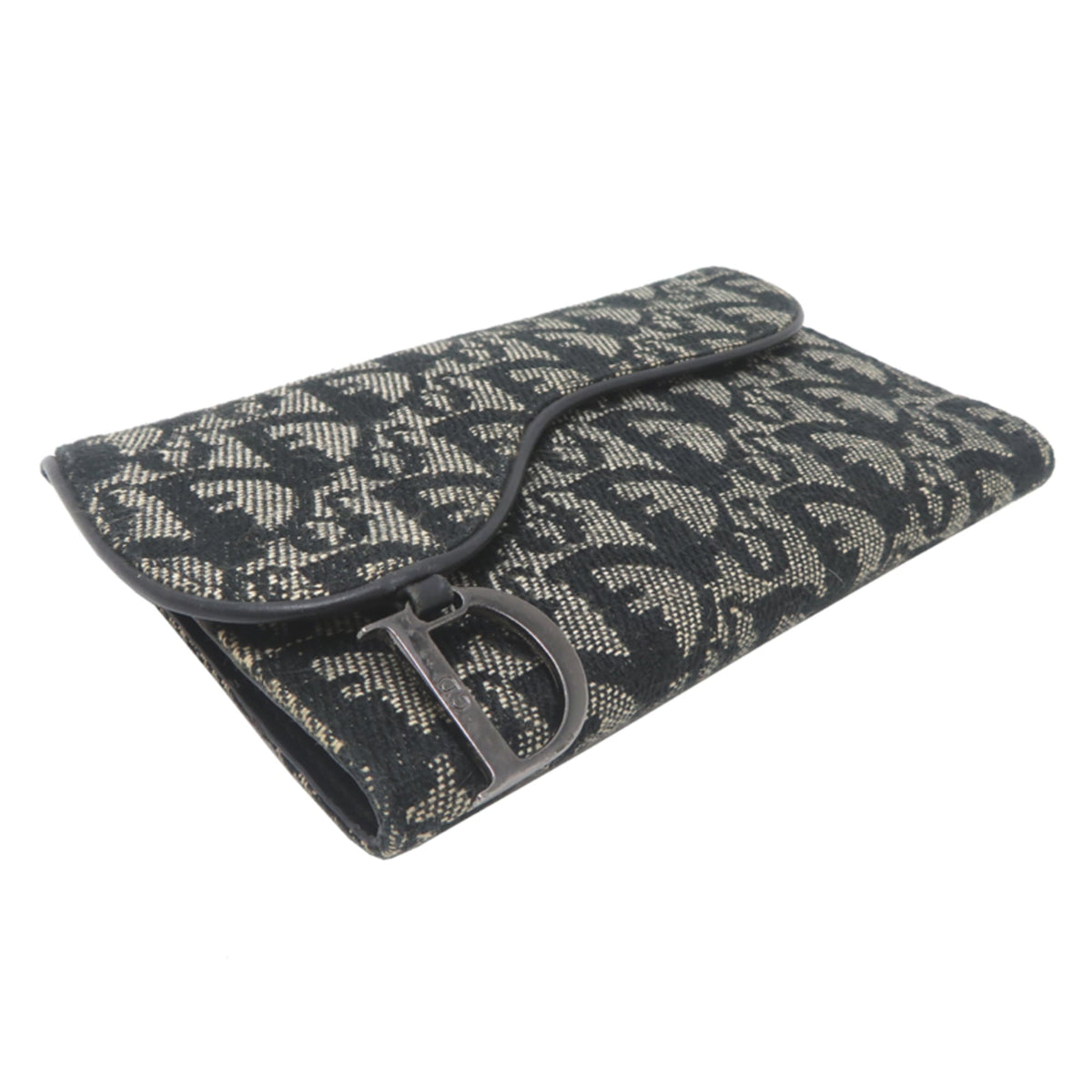 Christian Dior Blue Jacquard Wallet (Tri-Fold) (Pre-Owned)