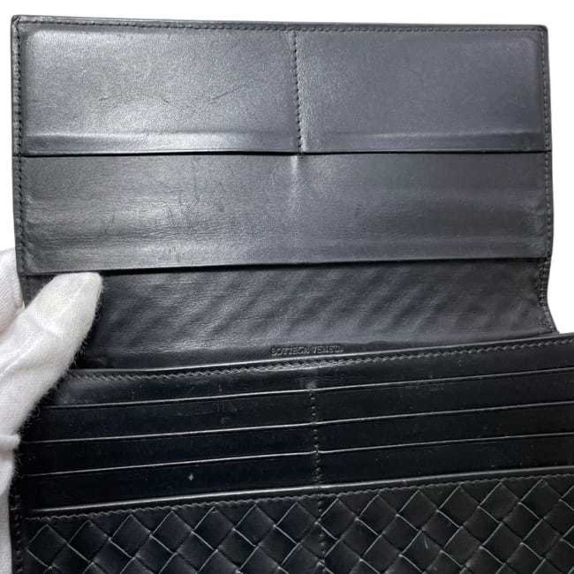 Bottega Veneta Black Intrecciato Long Wallet (Bi-Fold) (Pre-Owned)