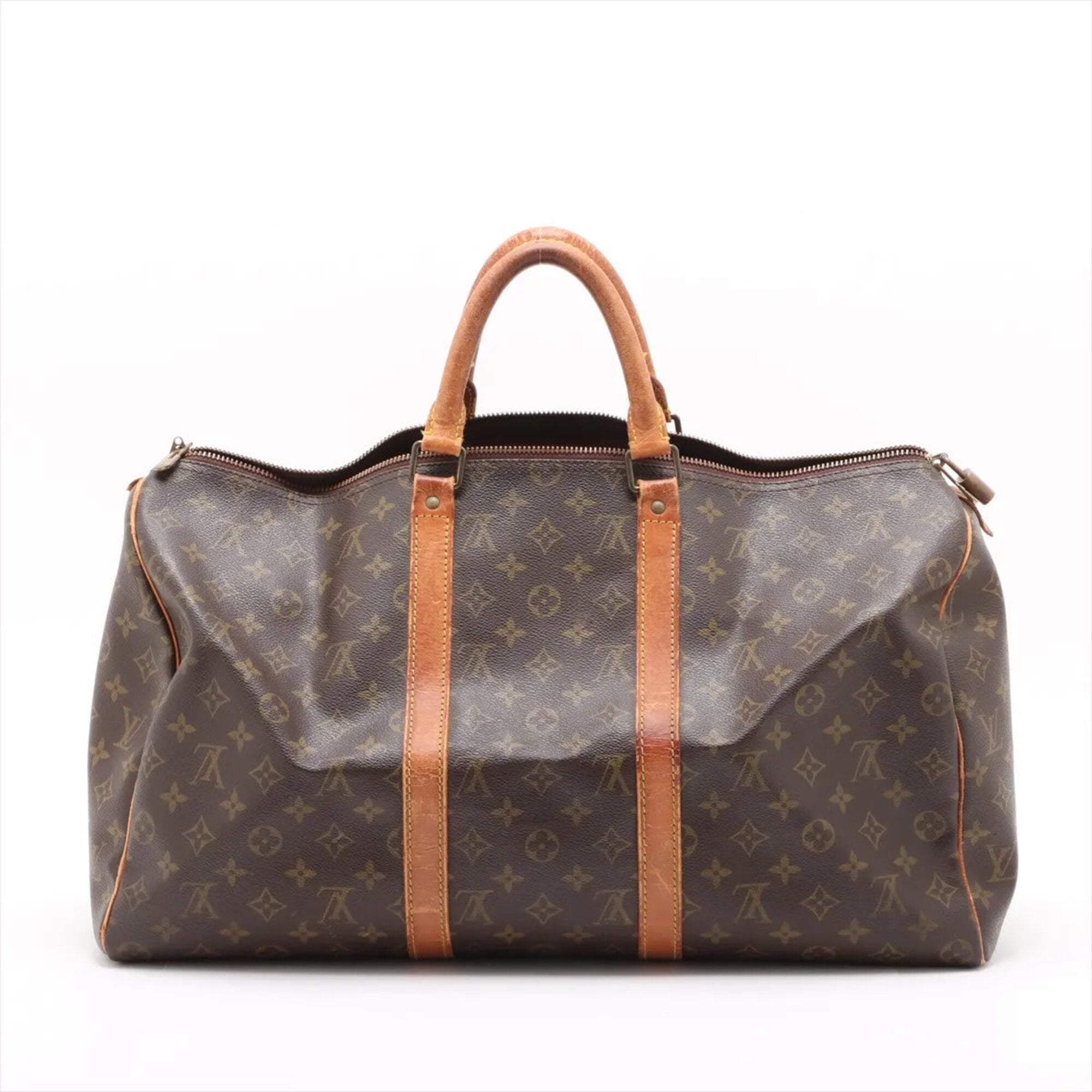 Louis Vuitton Brown Coated Canvas Leather Handbag Tote Bag (Pre-Owned)