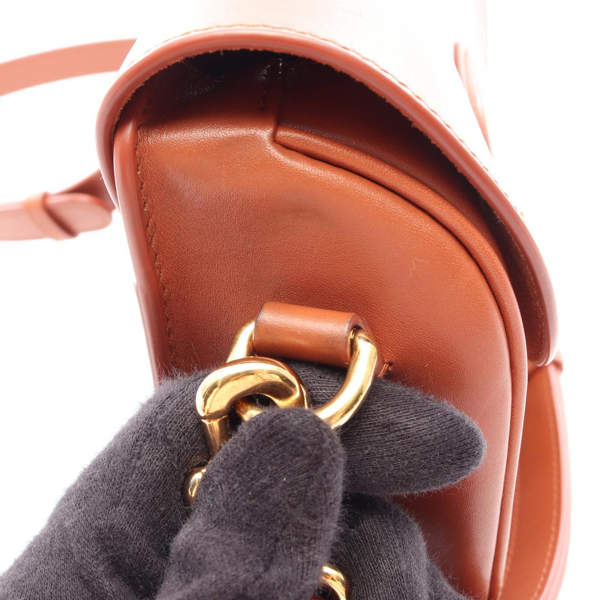Christian Dior Brown Leather Handbag Shoulder Bag (Pre-Owned)
