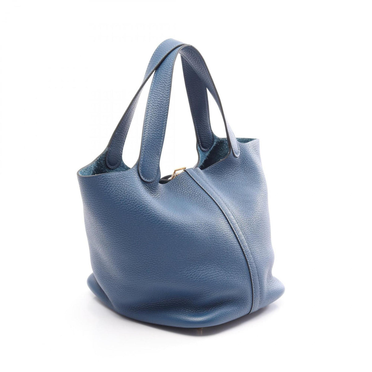 Hermes Blue Taurillon Clemence Leather Handbag (Pre-Owned)