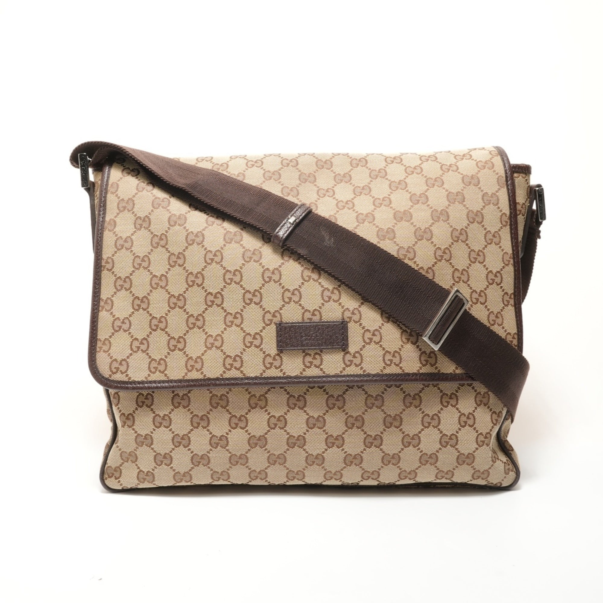 Gucci Gg Canvas Beige Gg Canvas Shoulder Bag (Pre-Owned)