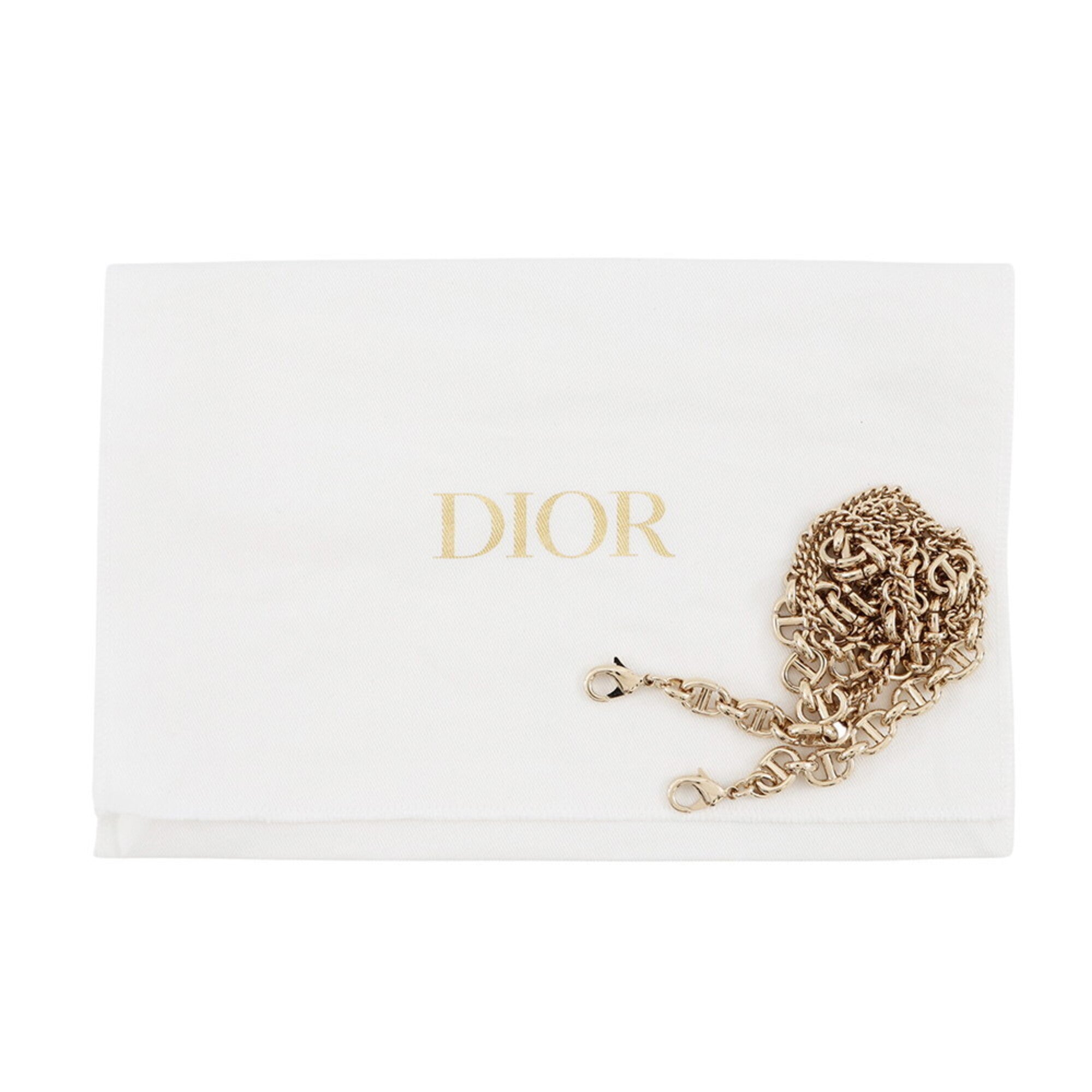 Christian Dior Black Multi-Color Leather Chain/Shoulder Wallet (Pre-Owned)