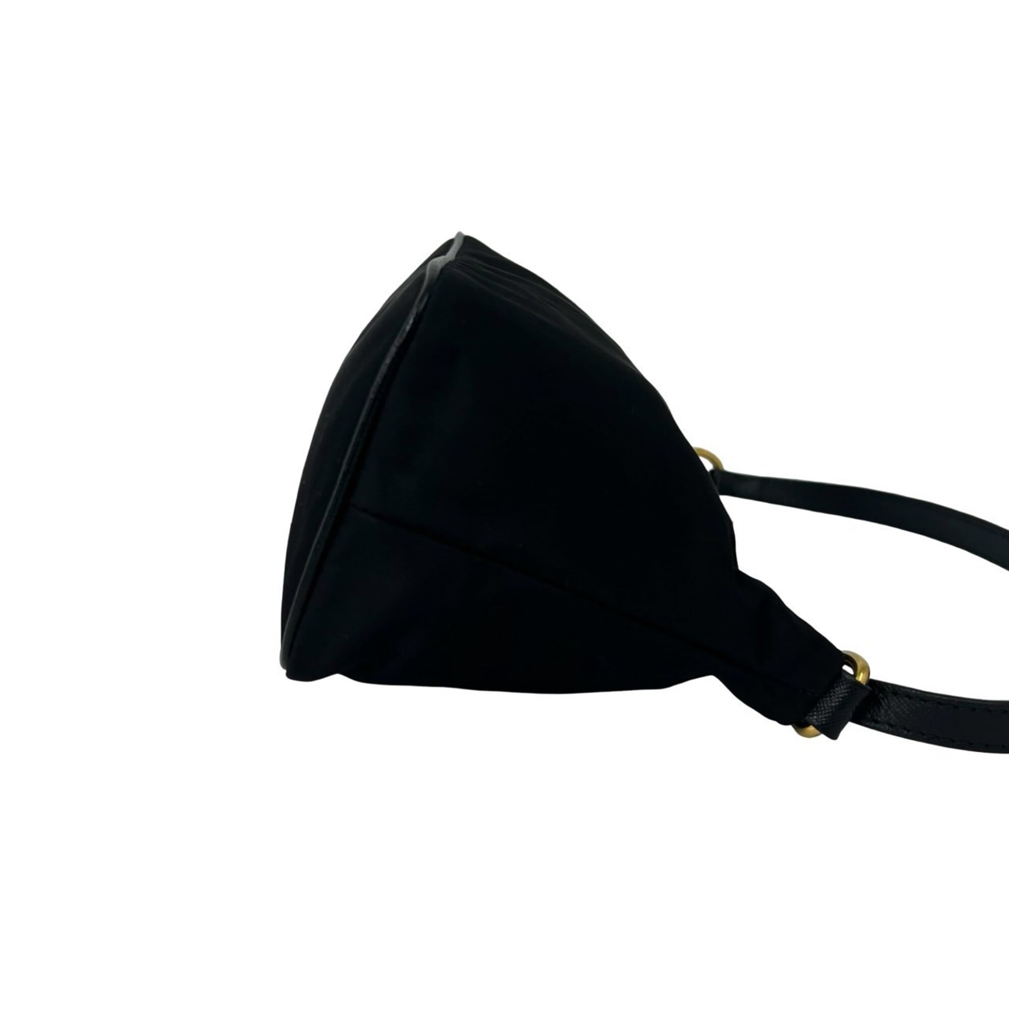 Prada Black Leather Nylon Handbag Pouch (Pre-Owned)