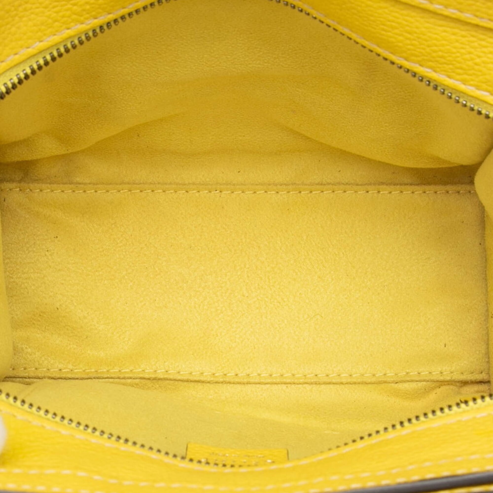 Celine Luggage Yellow Leather Handbag Shoulder Bag (Pre-Owned)