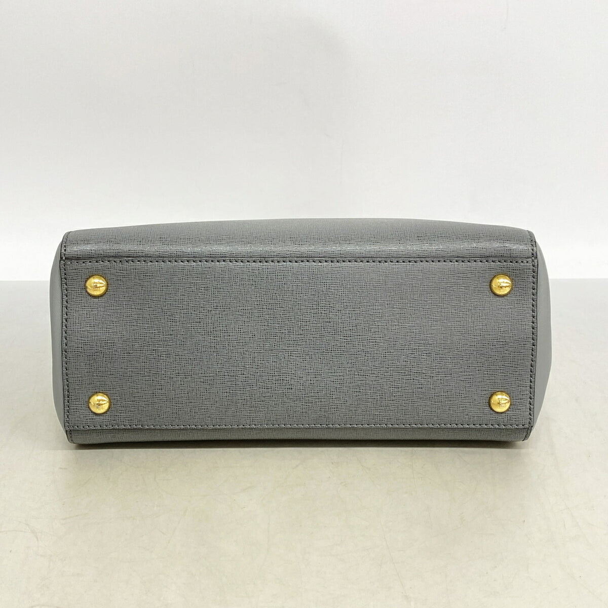 Fendi Gray Leather Handbag (Pre-Owned)