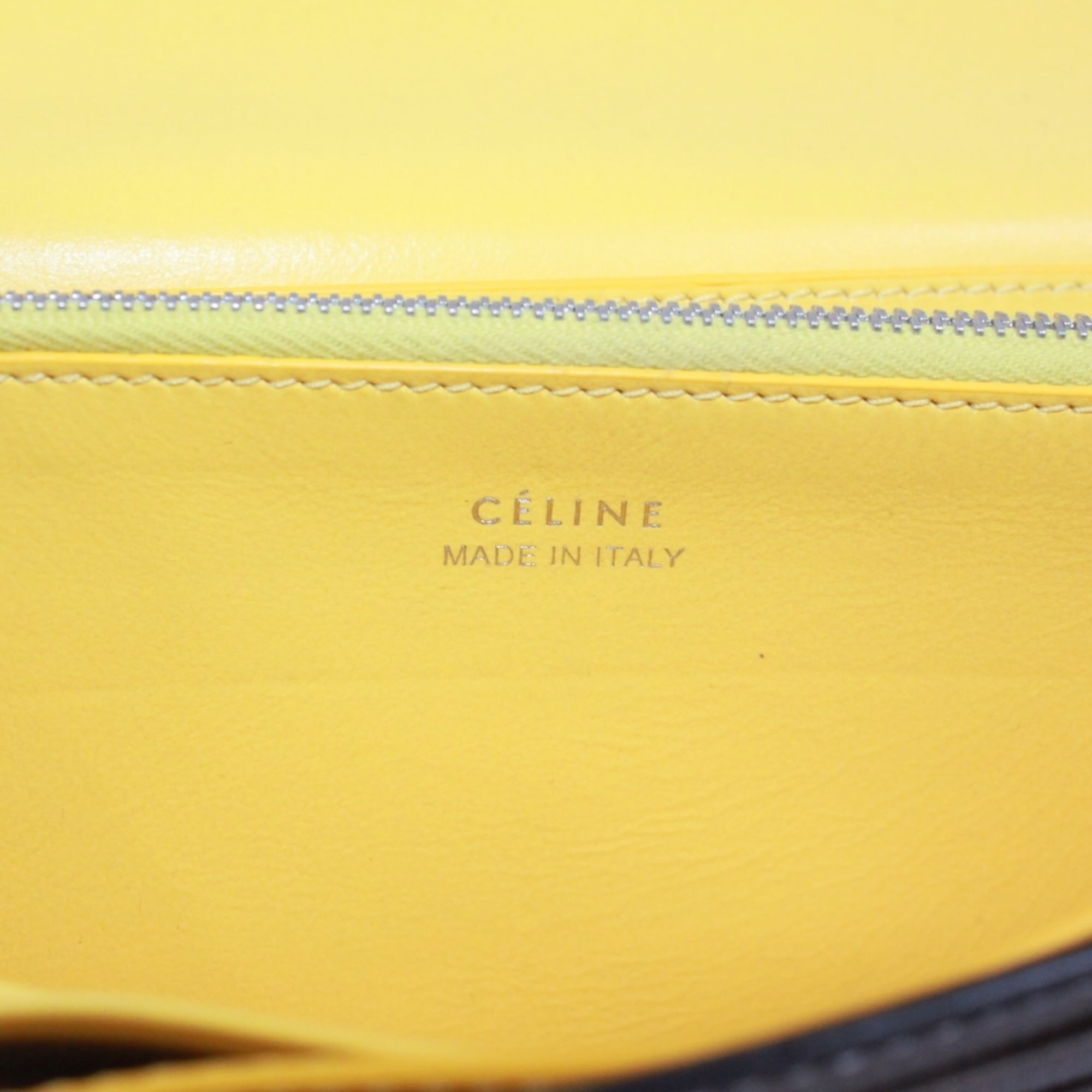 Celine Grayish Yellow Leather Long Wallet (Bi-Fold) (Pre-Owned)