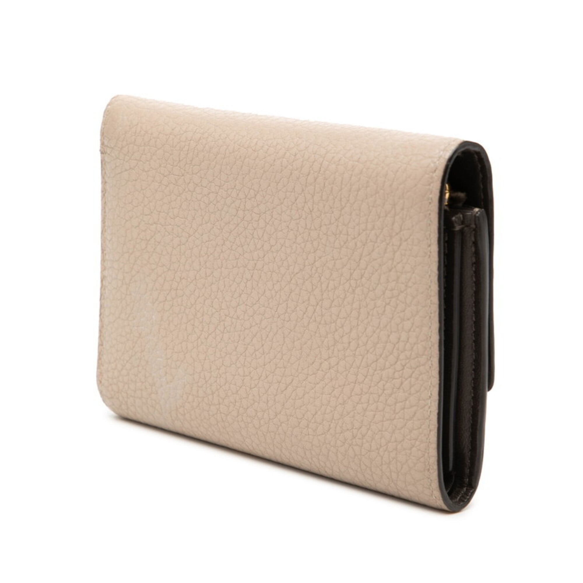Louis Vuitton Beige Galle Leather Wallet (Tri-Fold) (Pre-Owned)