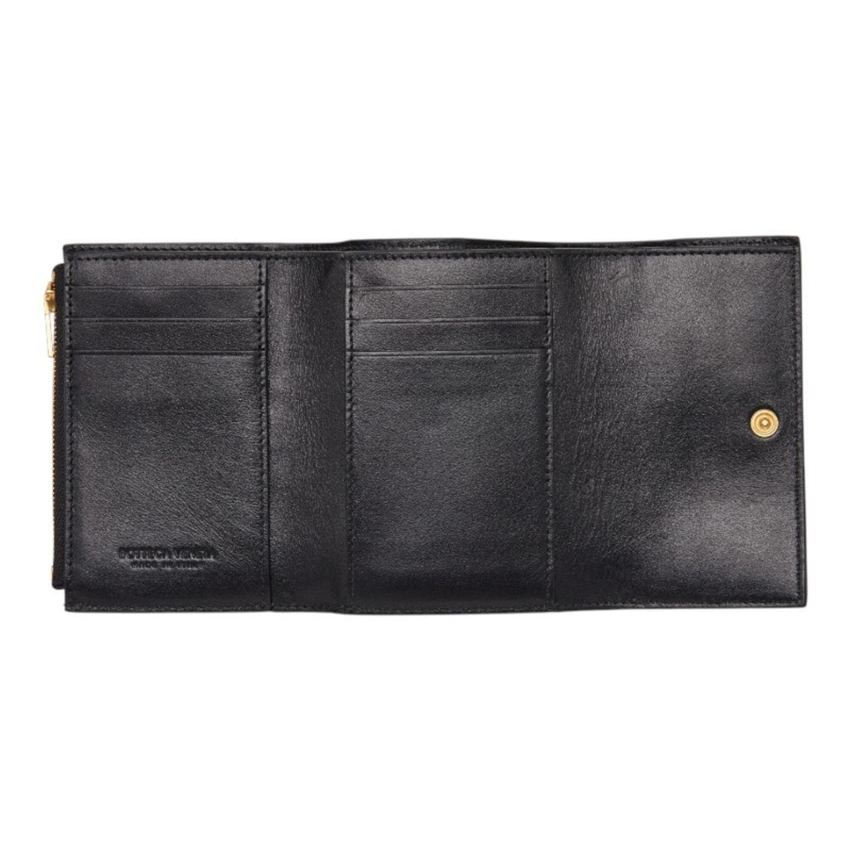Bottega Veneta Black Leather Wallet (Tri-Fold) (Pre-Owned)