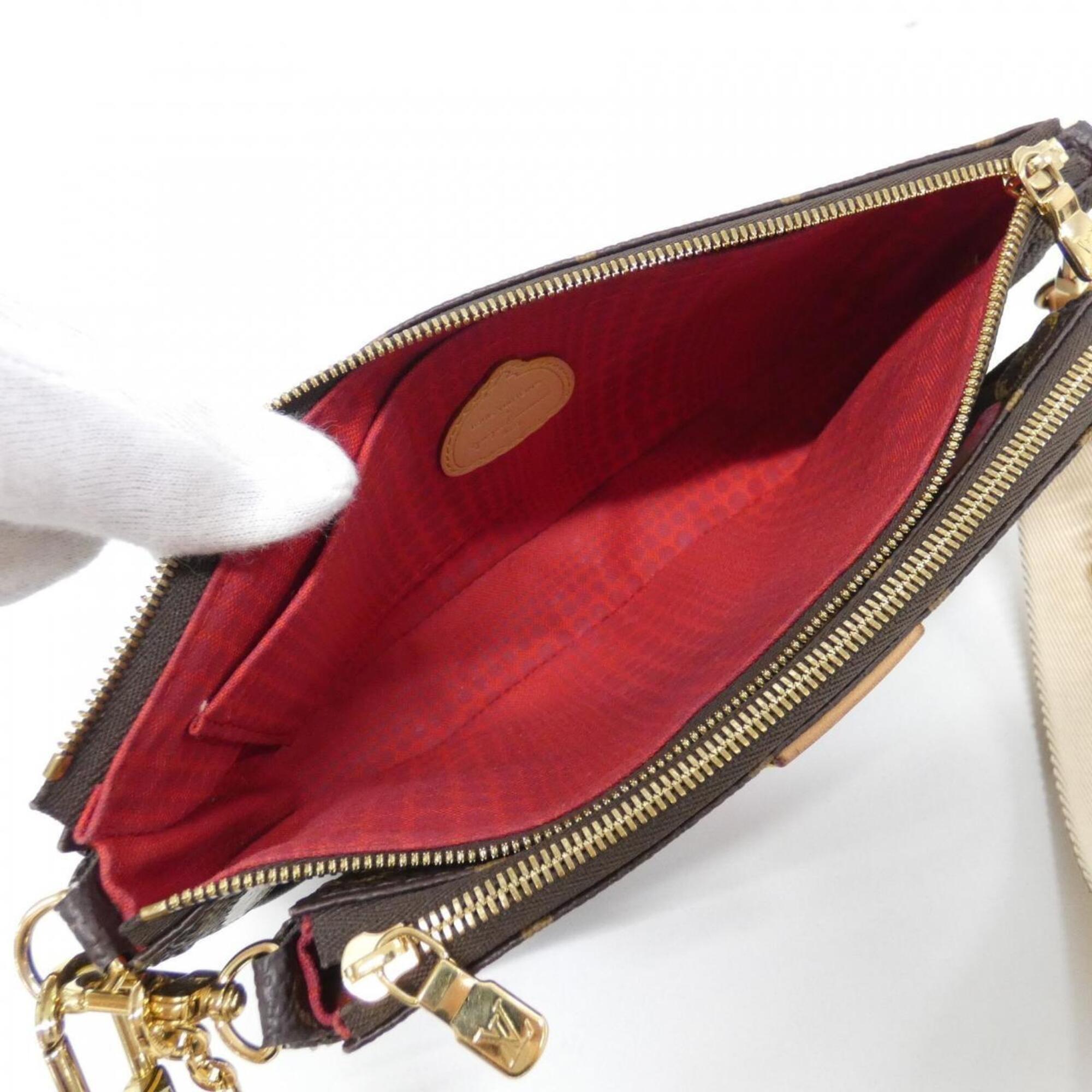 Louis Vuitton Brown Coated Canvas Pochette Shoulder Bag (Pre-Owned)