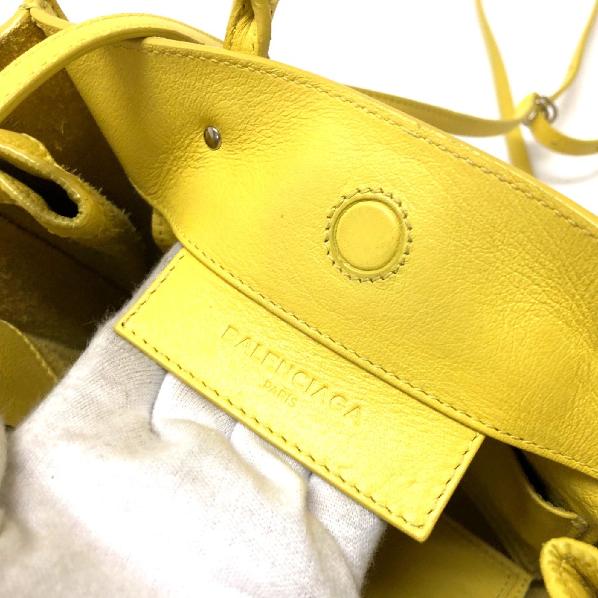 Balenciaga Yellow Leather Shoulder Bag (Pre-Owned)