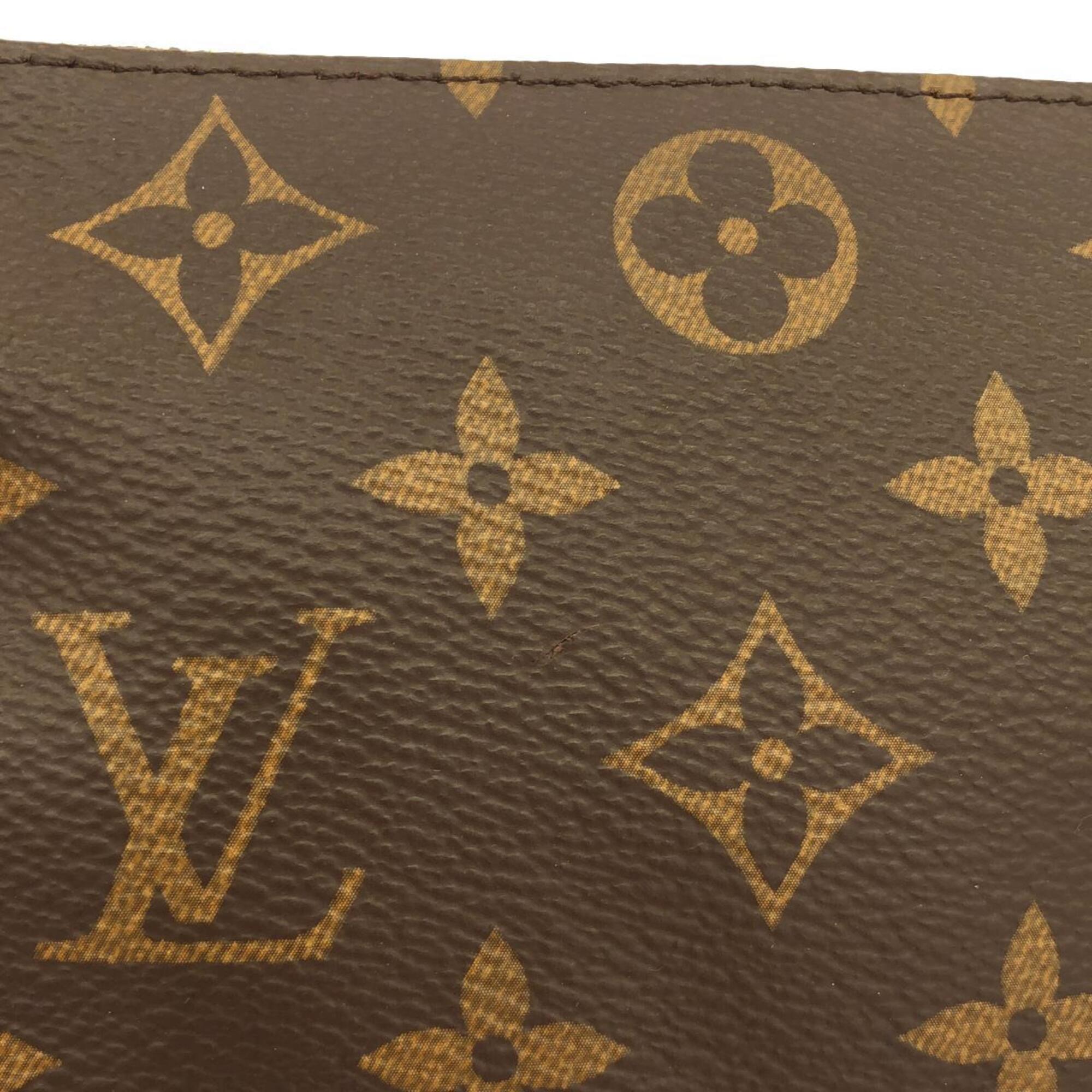 Louis Vuitton Marron Coated Canvas Pochette Pouch (Pre-Owned)