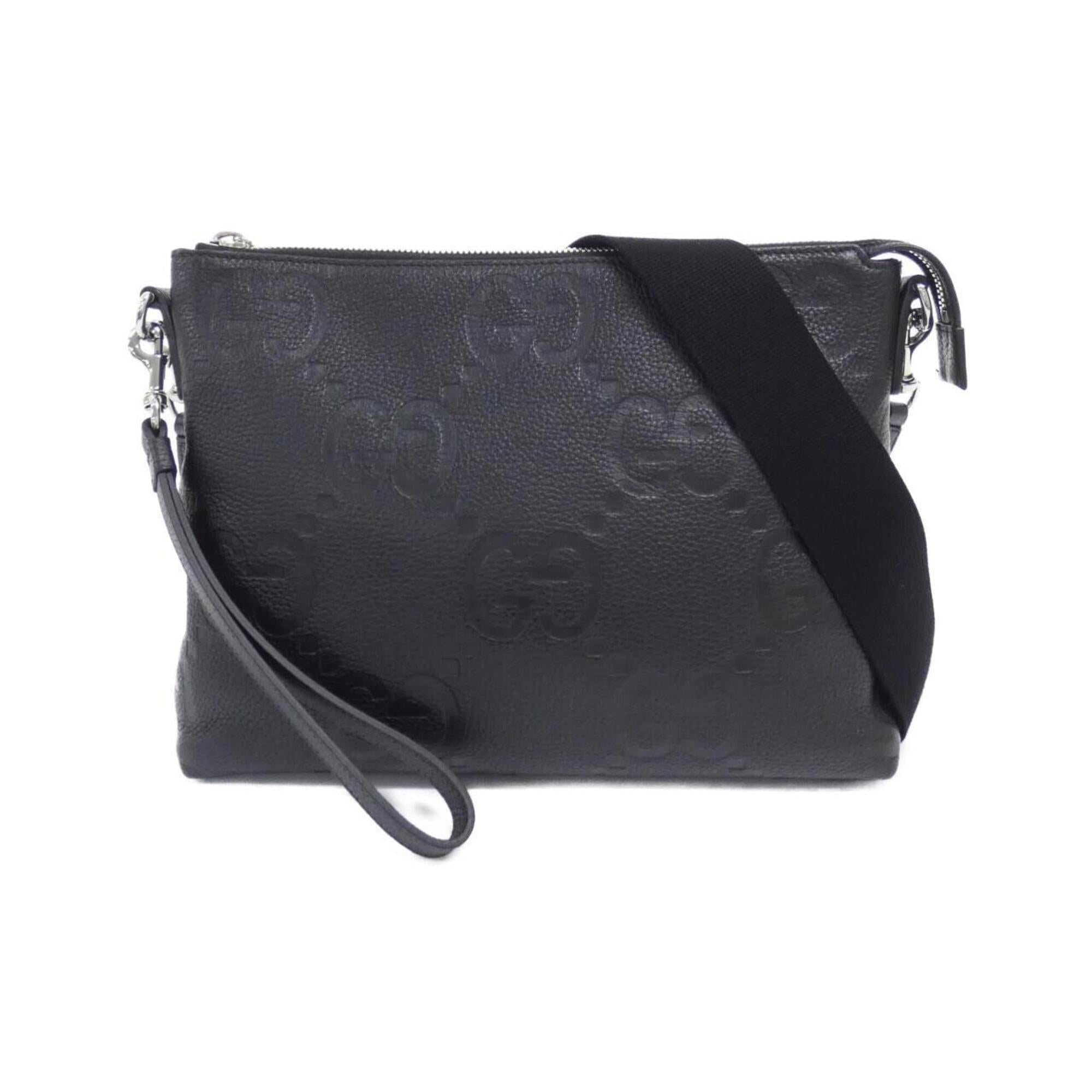 Gucci Black Gg Leather Shoulder Bag (Pre-Owned)