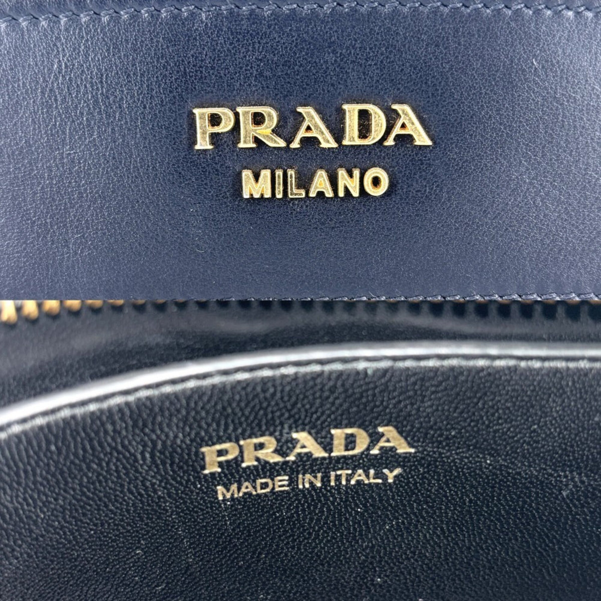 Prada Black Khaki Leather Shoulder Bag (Pre-Owned)